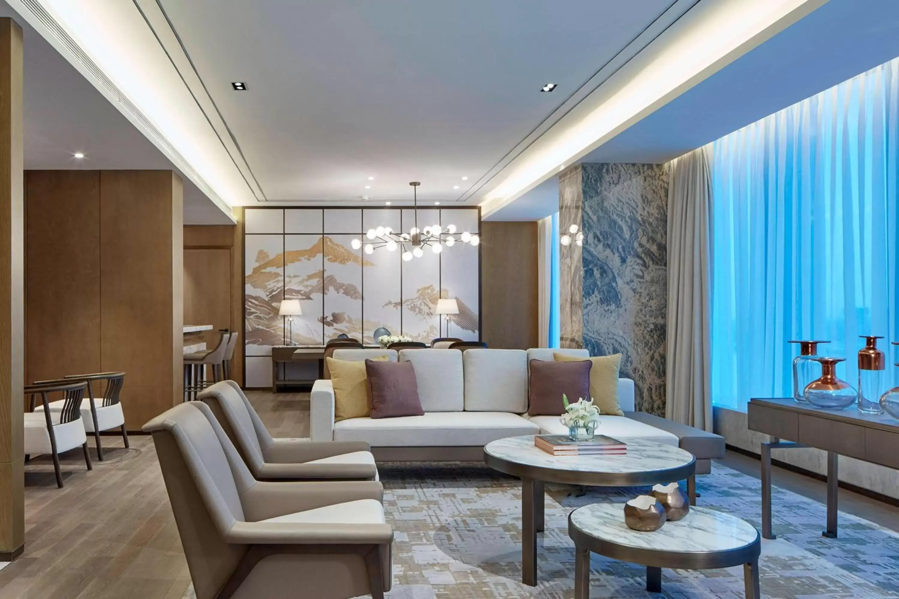 Living room, Seating Area in Hangzhou Marriott Hotel Qianjiang