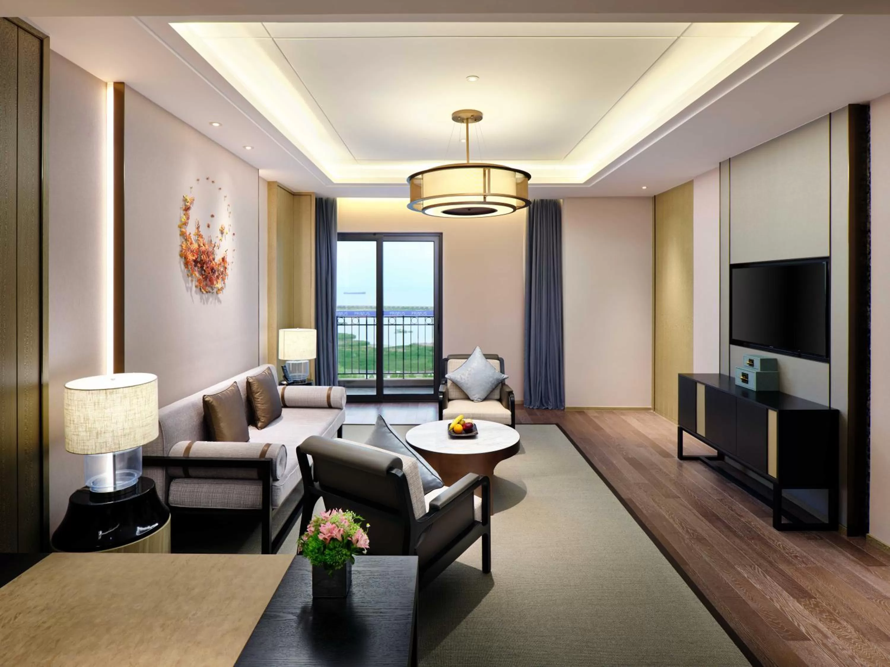 Living room in Primus Hotel Shanghai Sanjiagang - Offer Pudong International Airport and Disney shuttle