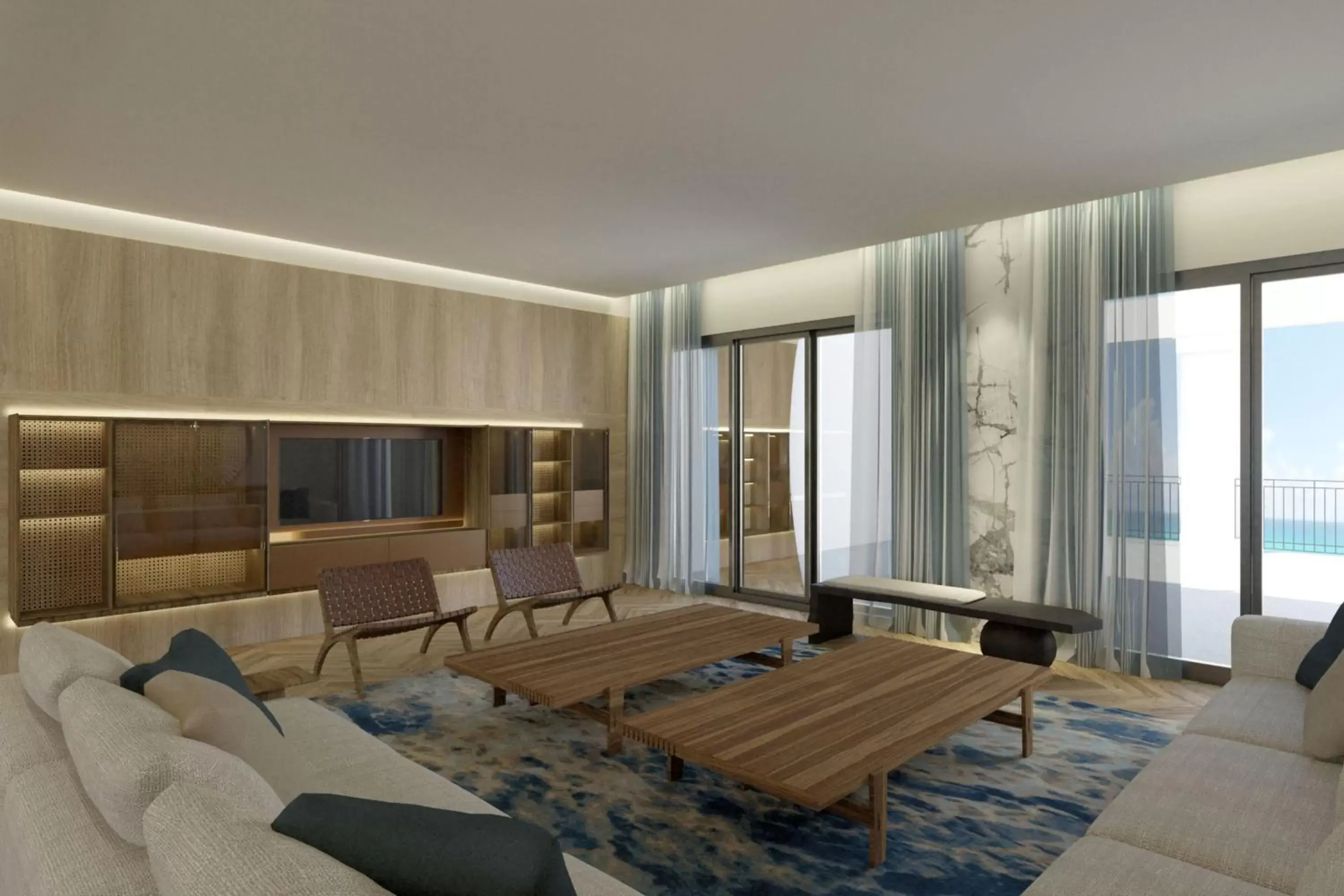 Living room, Seating Area in Marriott Cancun, An All-Inclusive Resort