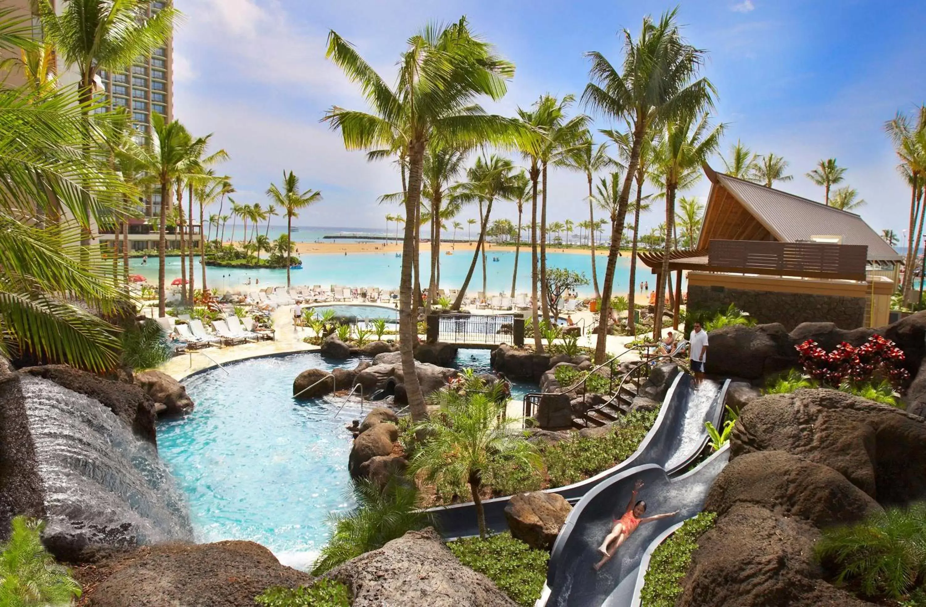 Pool view in Hilton Hawaiian Village Waikiki Beach Resort