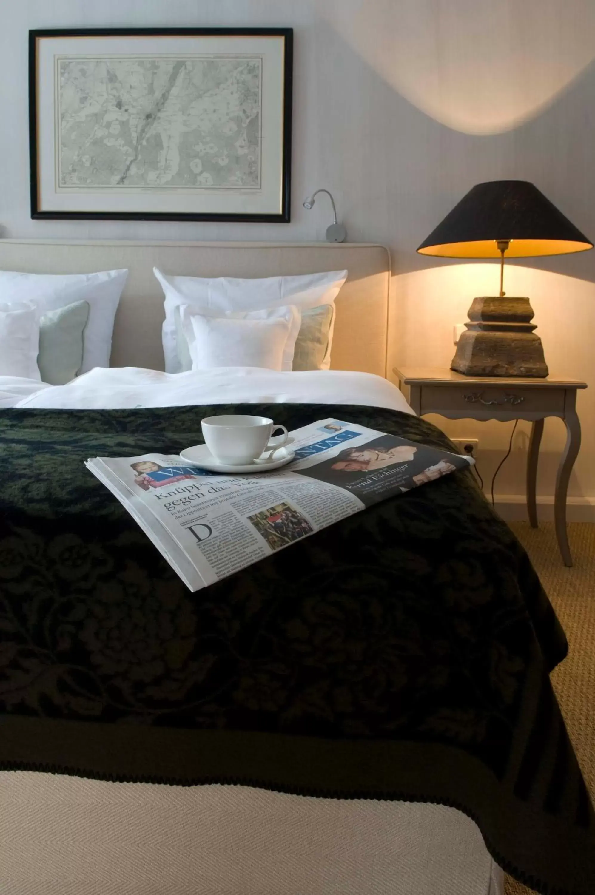 Bed in Brauereigasthof-Hotel Aying Bed in Brauereigasthof-Hotel Aying