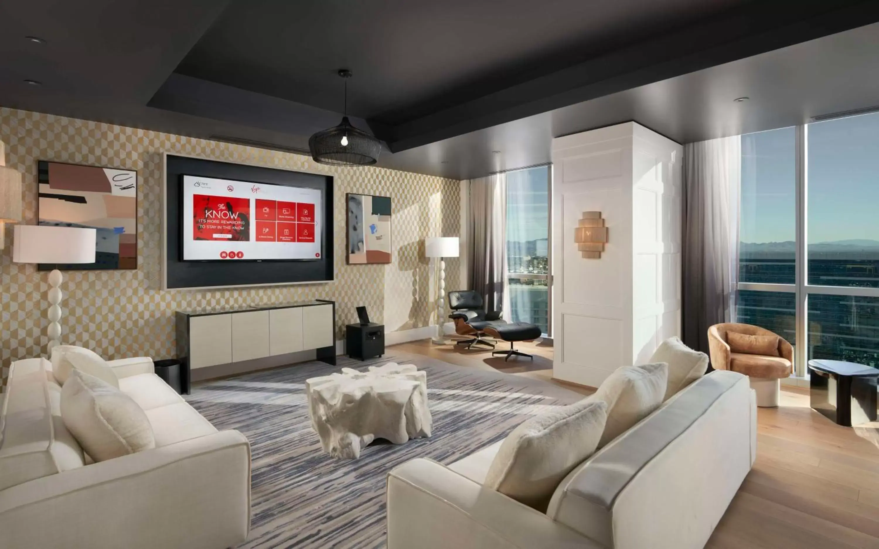 Living room, Seating Area in Virgin Hotels Las Vegas, Curio Collection by Hilton