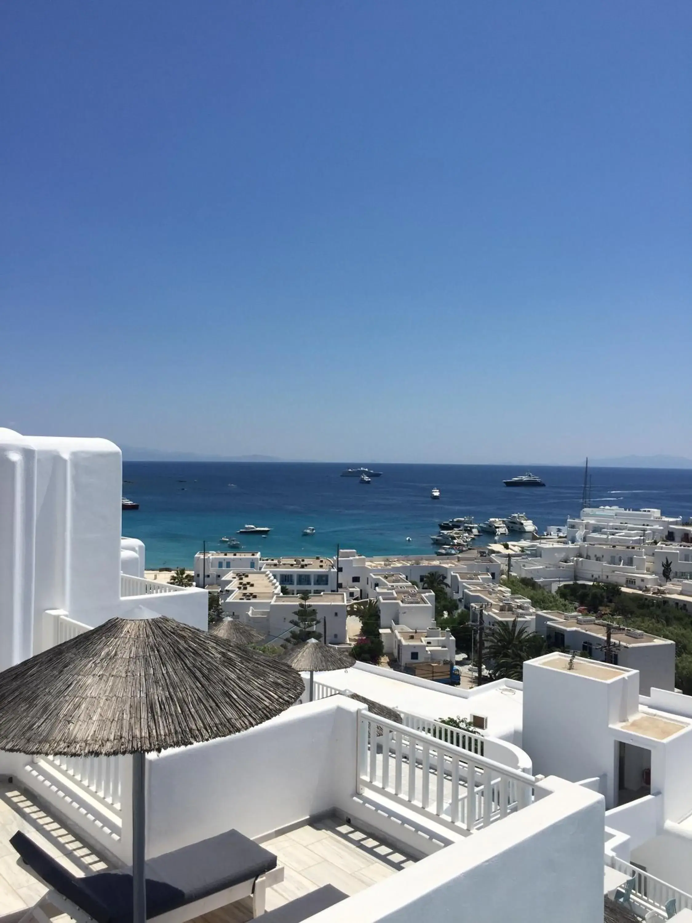 Balcony/Terrace, Sea View in The George Hotel Mykonos