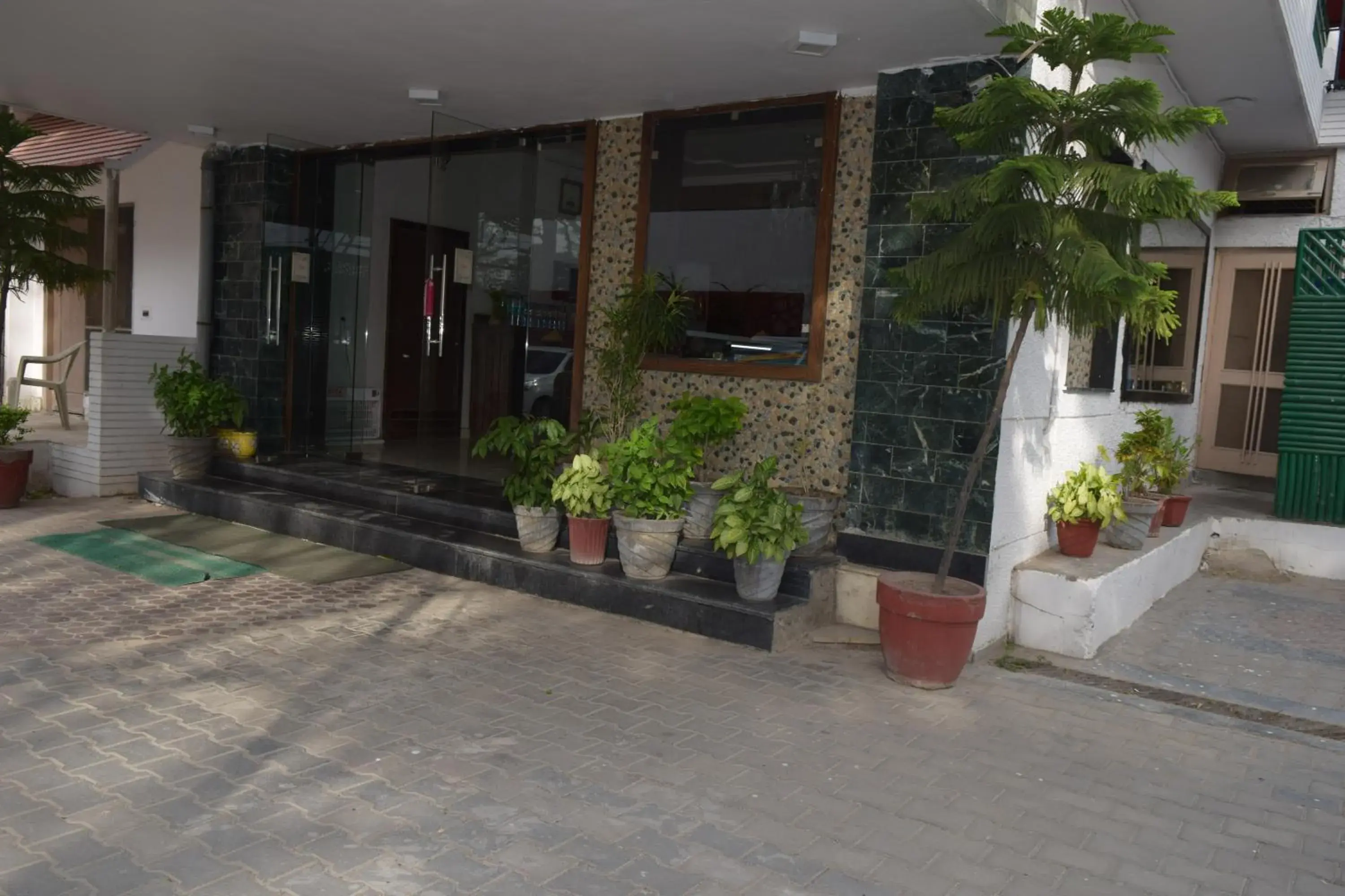 Facade/entrance in Hotel Moksha (Previously Raj Deep)