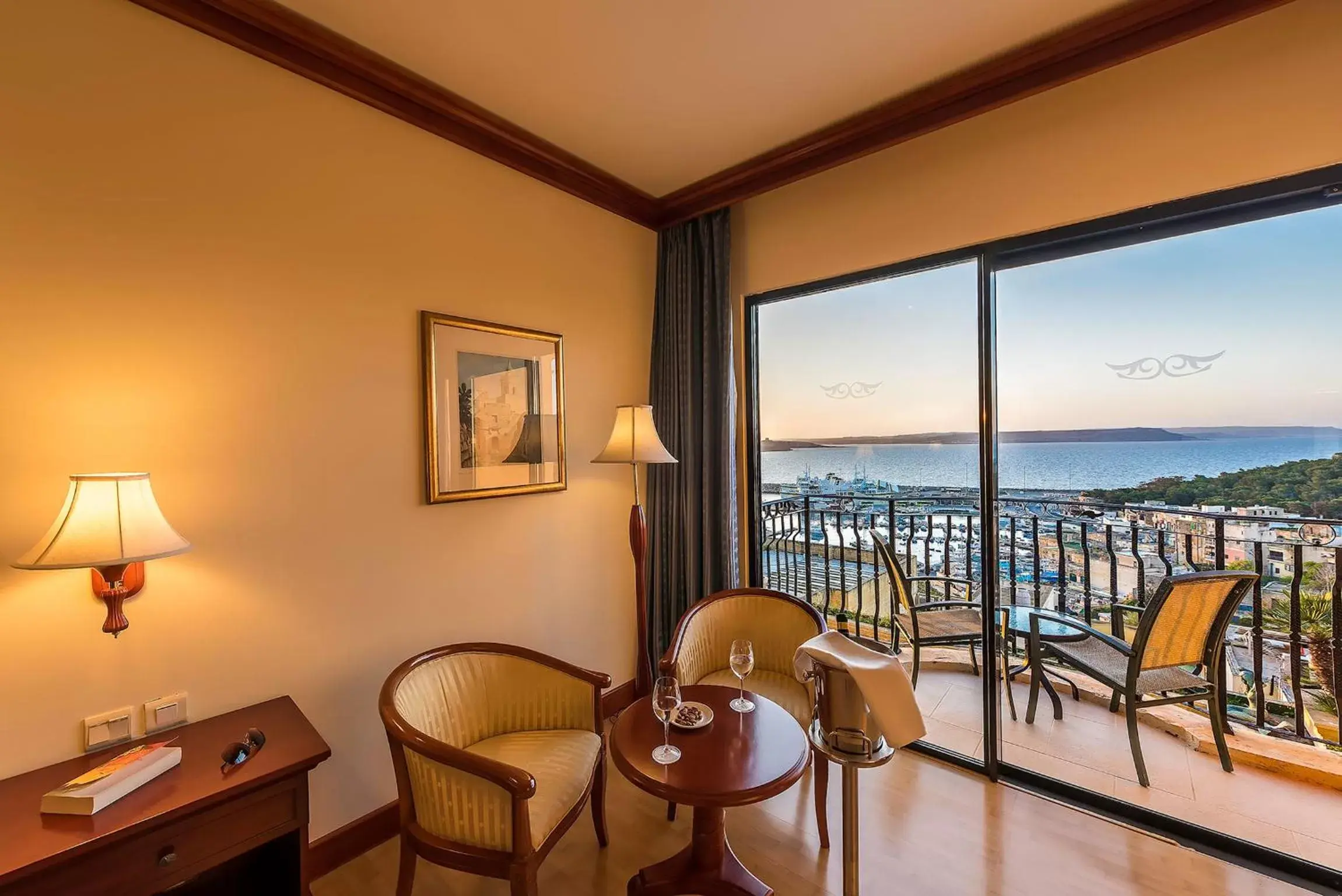 Seating area in Grand Hotel Gozo