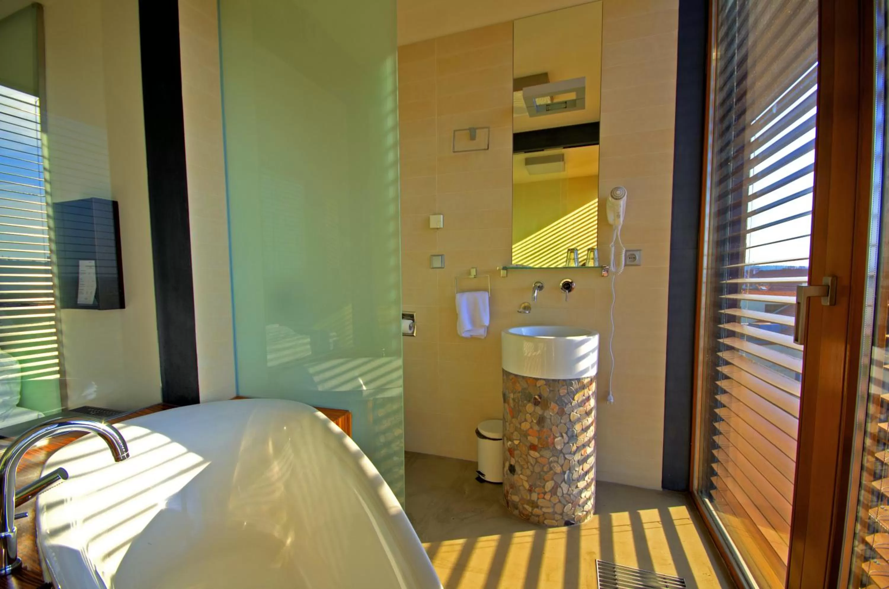 Bathroom, Bed in Wenceslas Square Hotel - Czech Leading Hotels