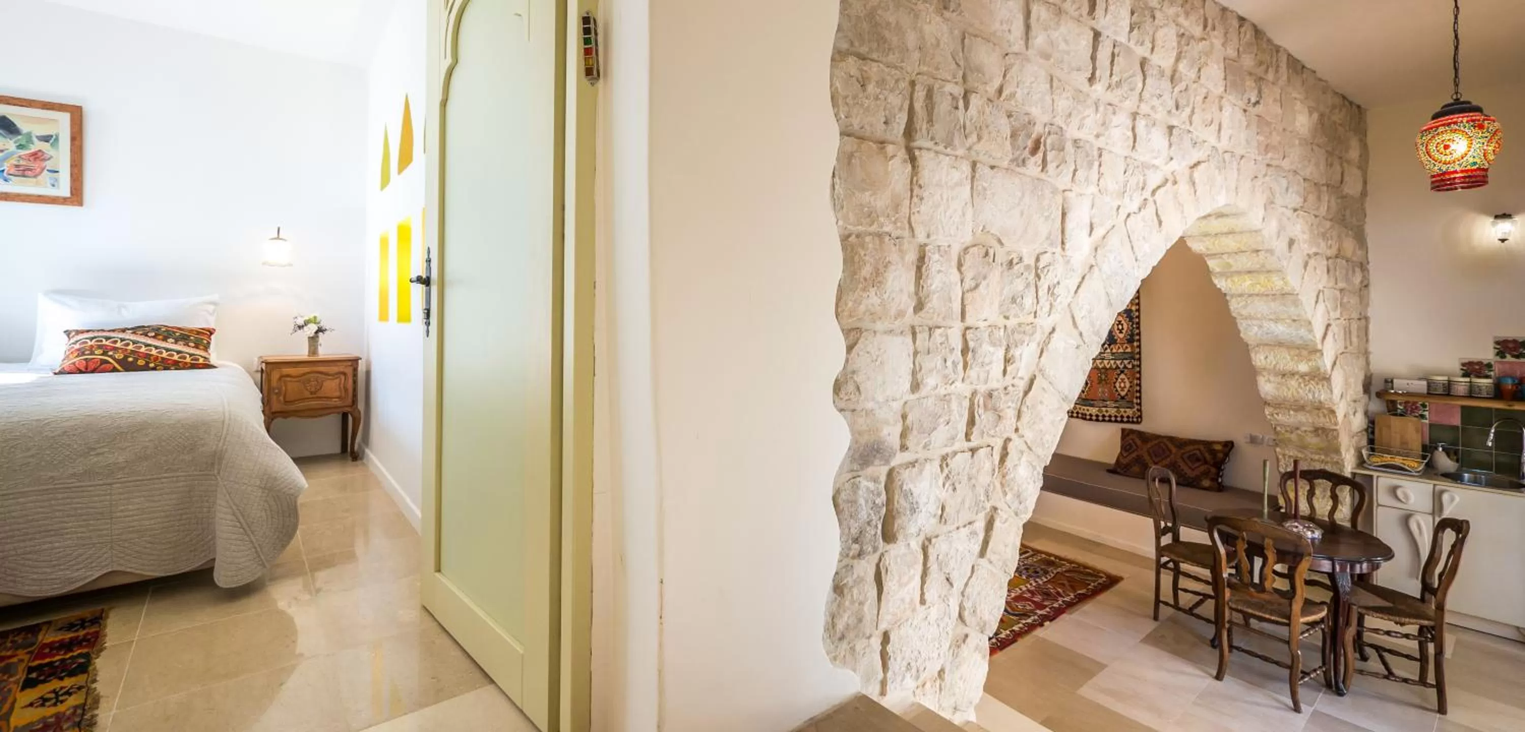 Dining area, Bed in The Way Inn - Boutique Suites