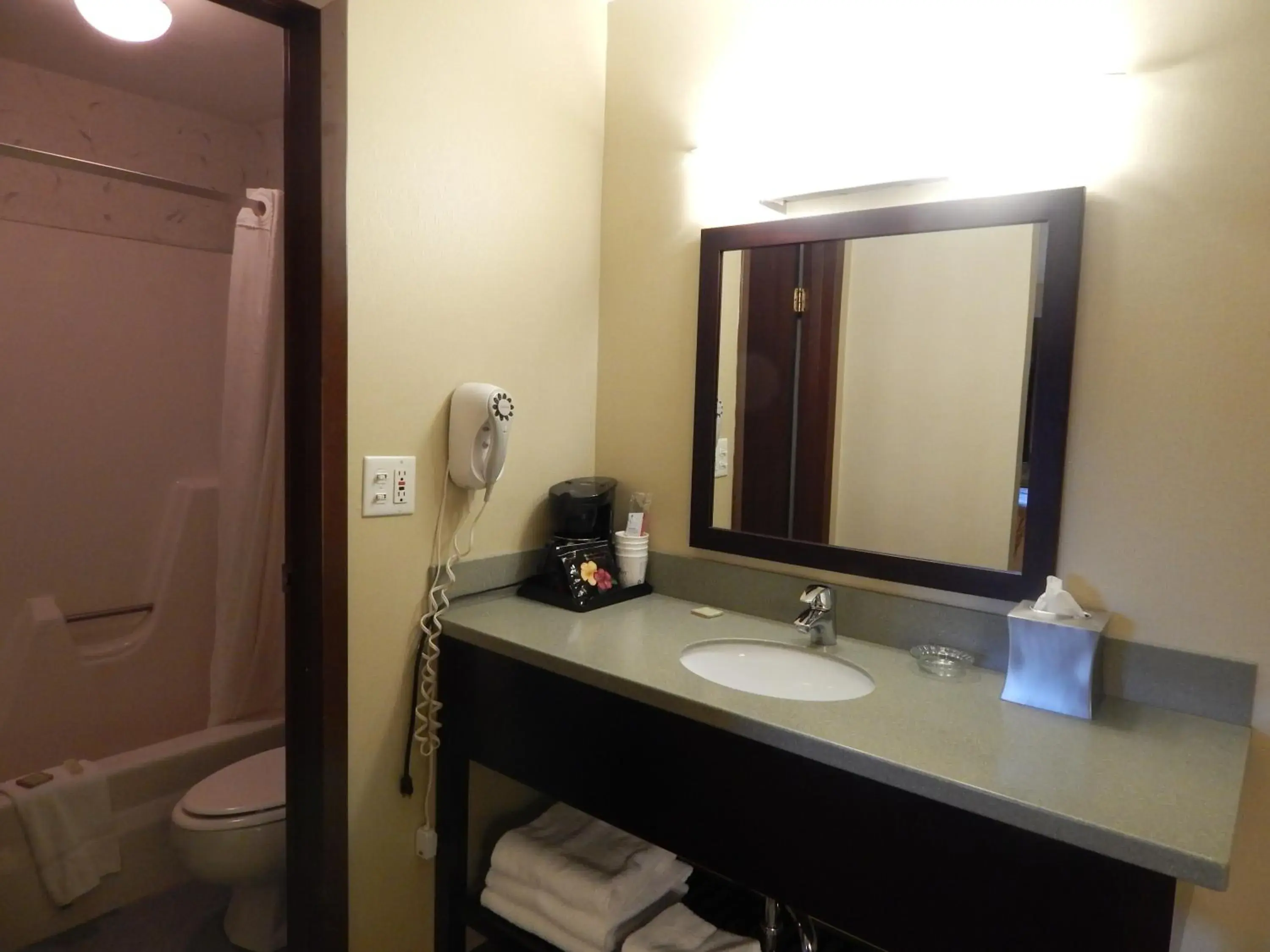 Bathroom in Super 8 by Wyndham White River Junction