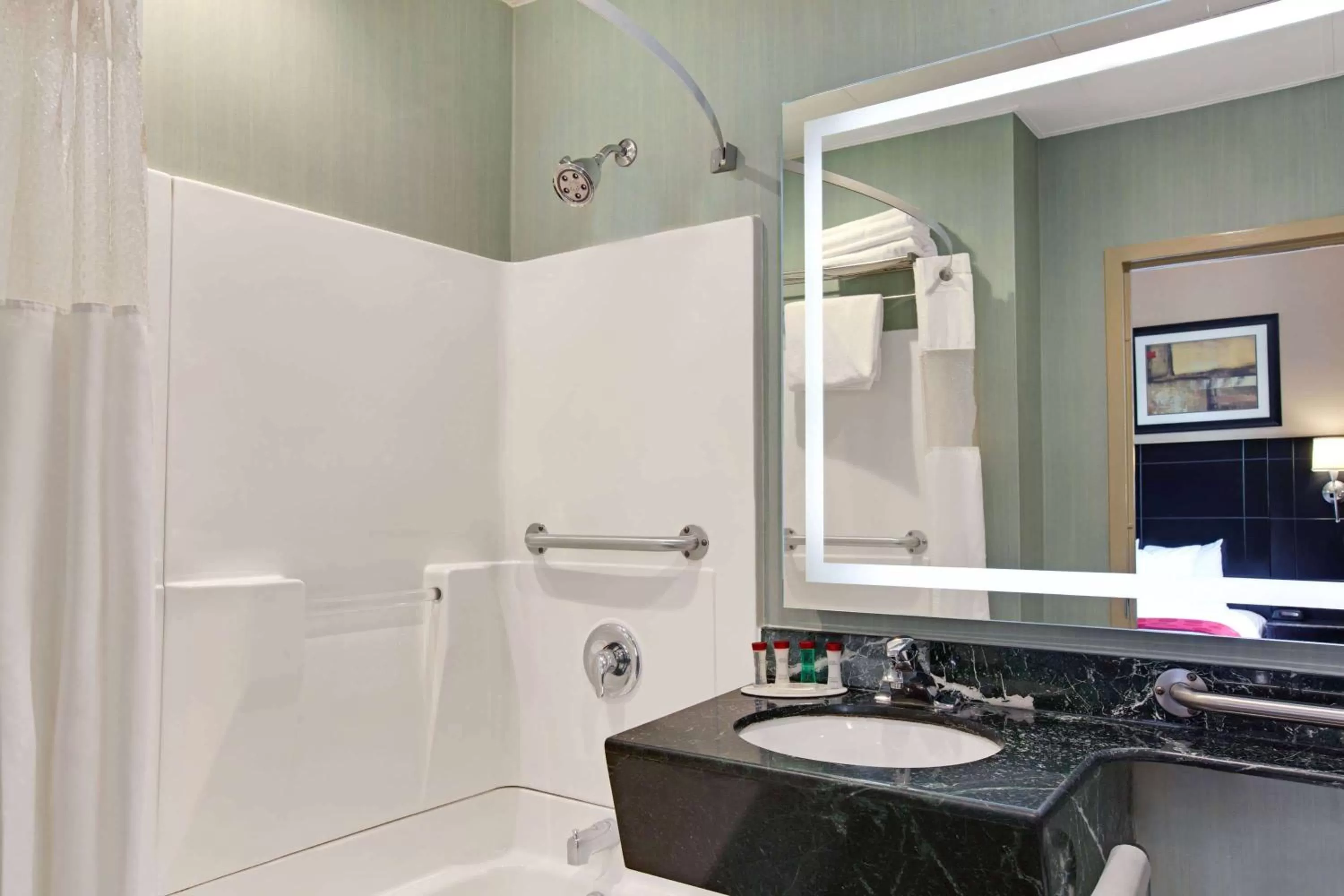 Bathroom in Ramada by Wyndham Bronx