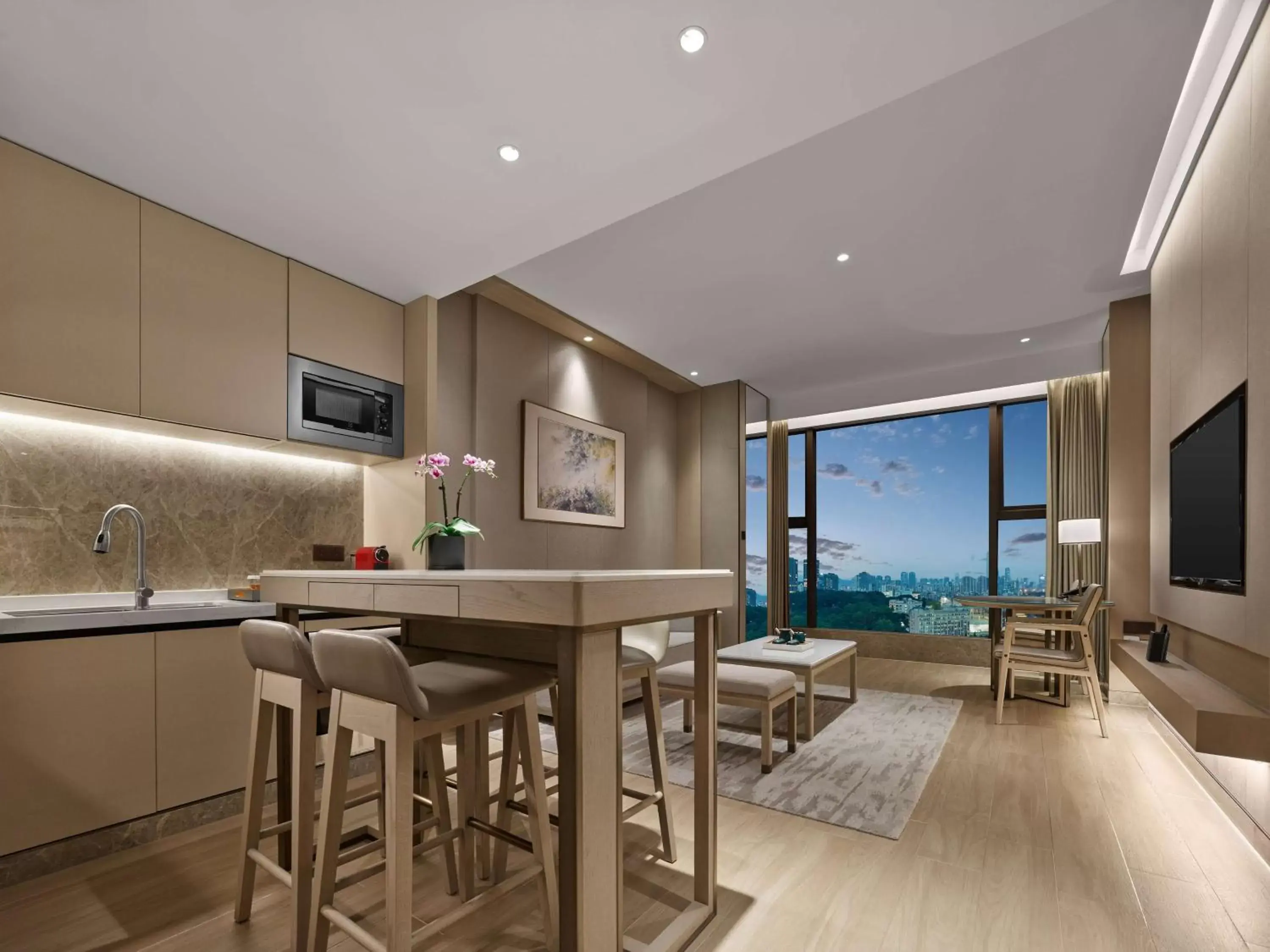 Kitchen or kitchenette in DoubleTree By Hilton Shenzhen Nanshan Hotel & Residences