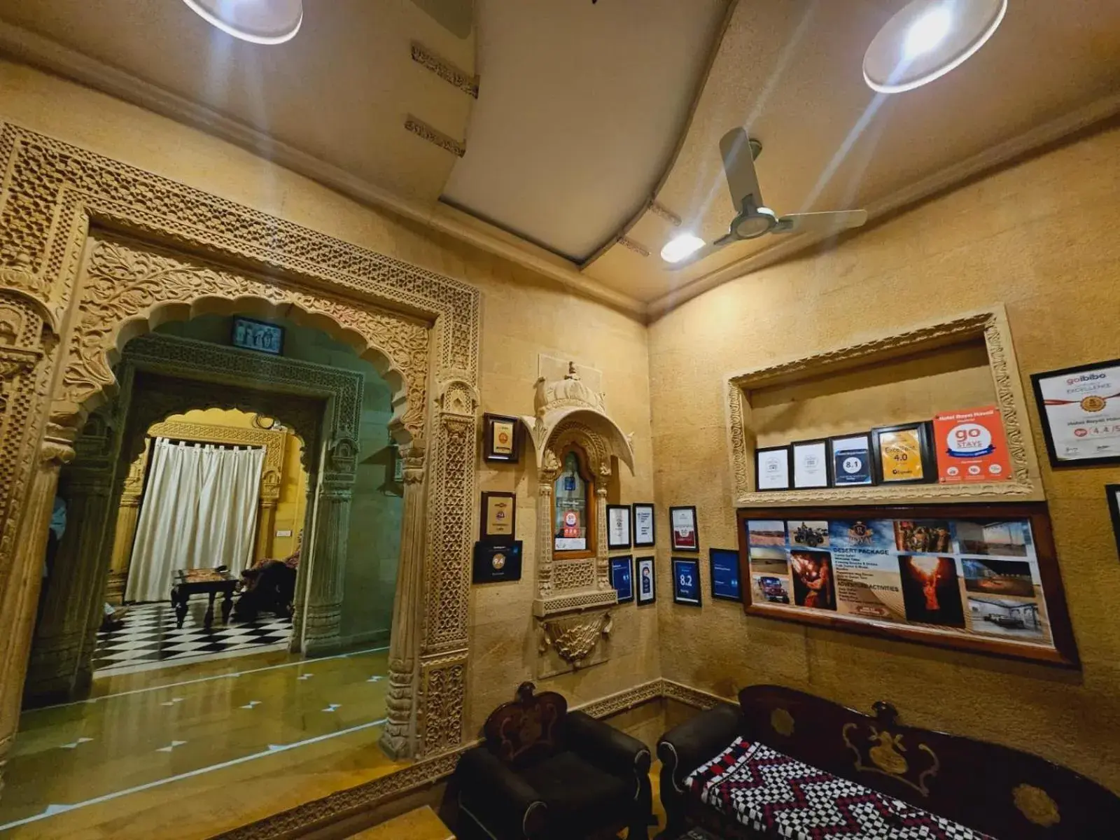 Seating area in Hotel Royal Haveli