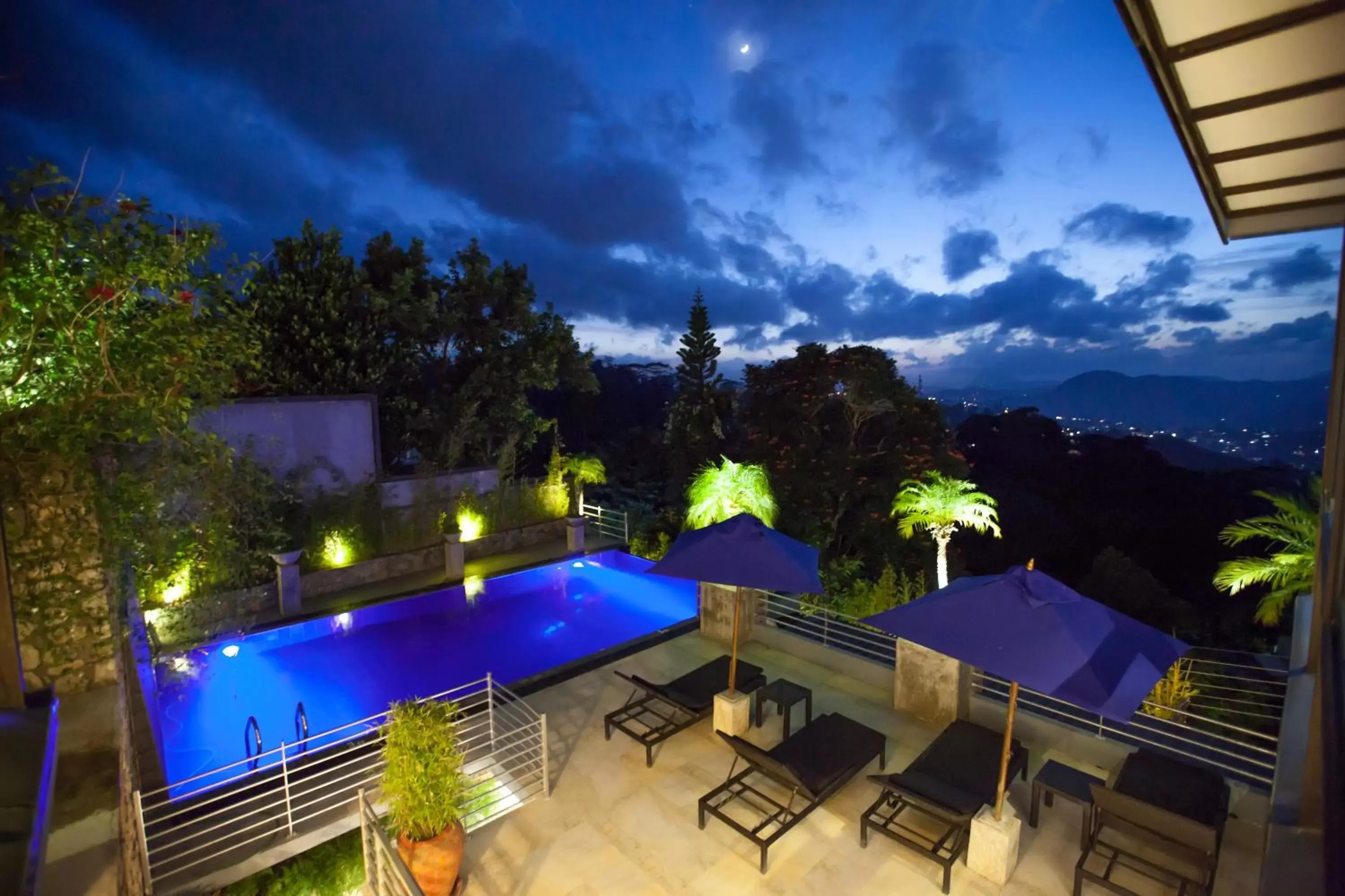 Pool view, Balcony/Terrace in The Theva Residency