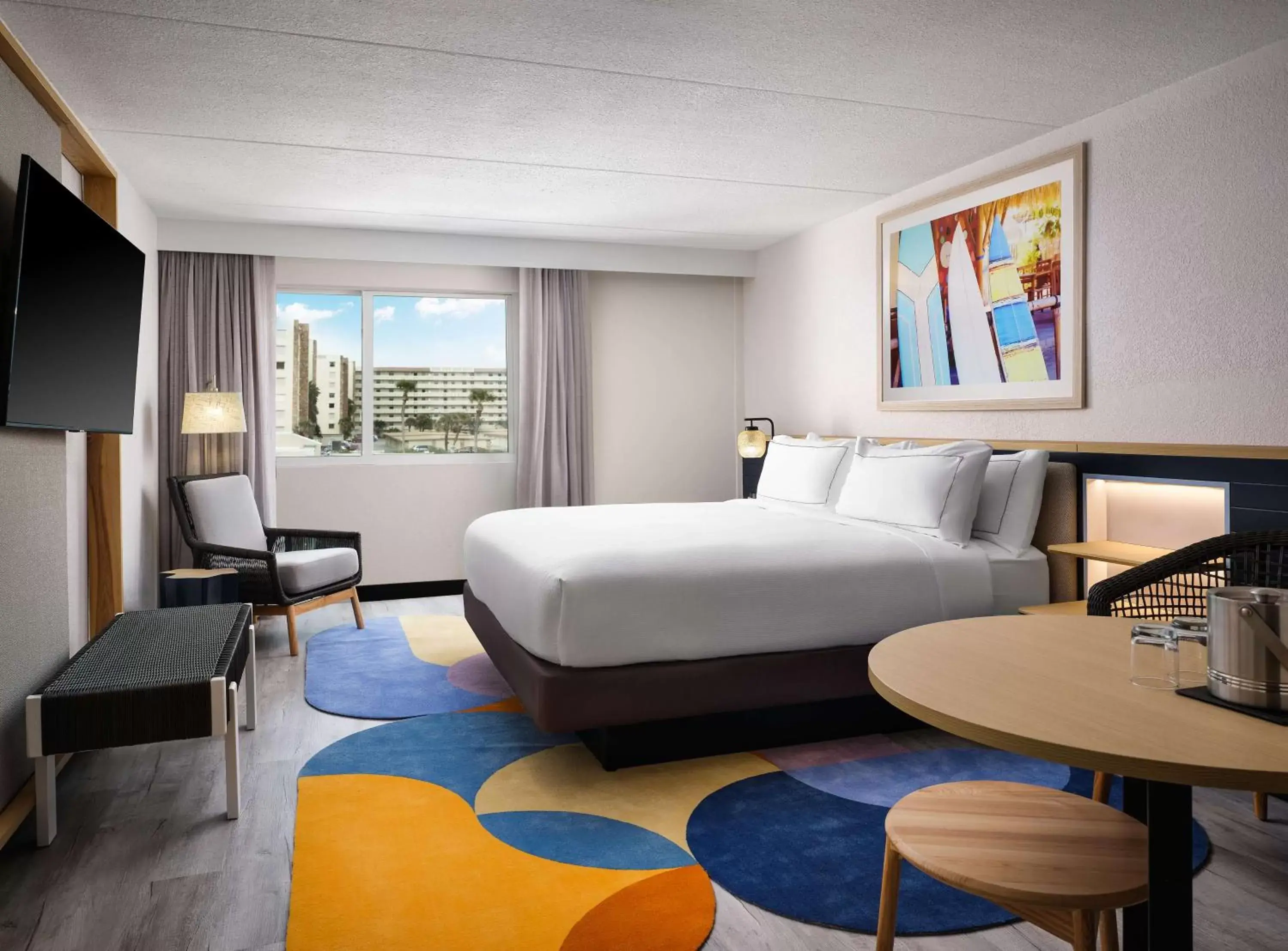 Bed in Hilton Garden Inn Cocoa Beach-Oceanfront, FL