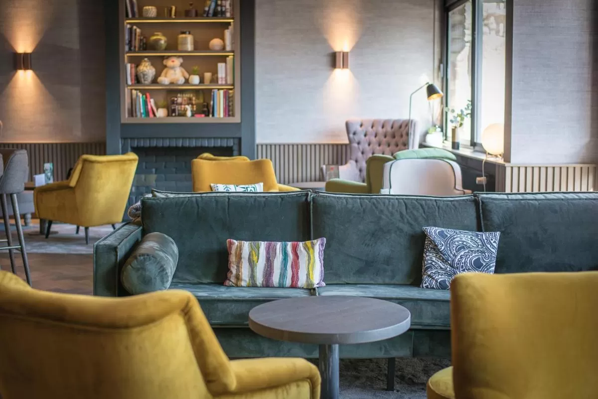 Lounge or bar in Hôtel Restaurant Vaillant proche Europapark Rulantica