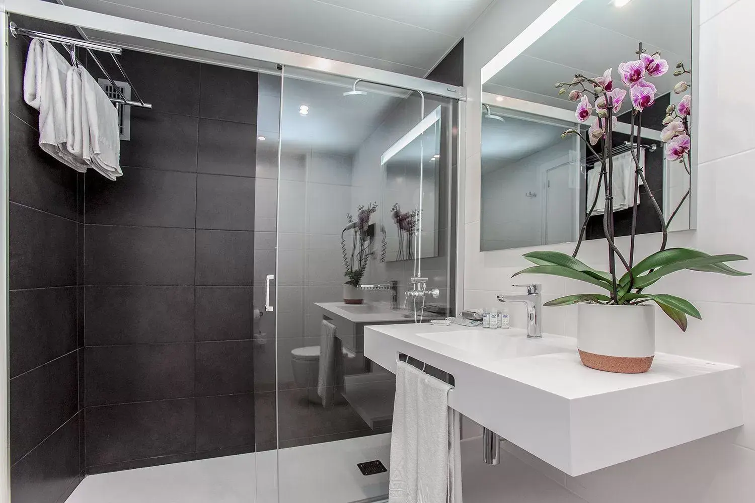 Shower, Bathroom in Aparthotel Atenea Barcelona
