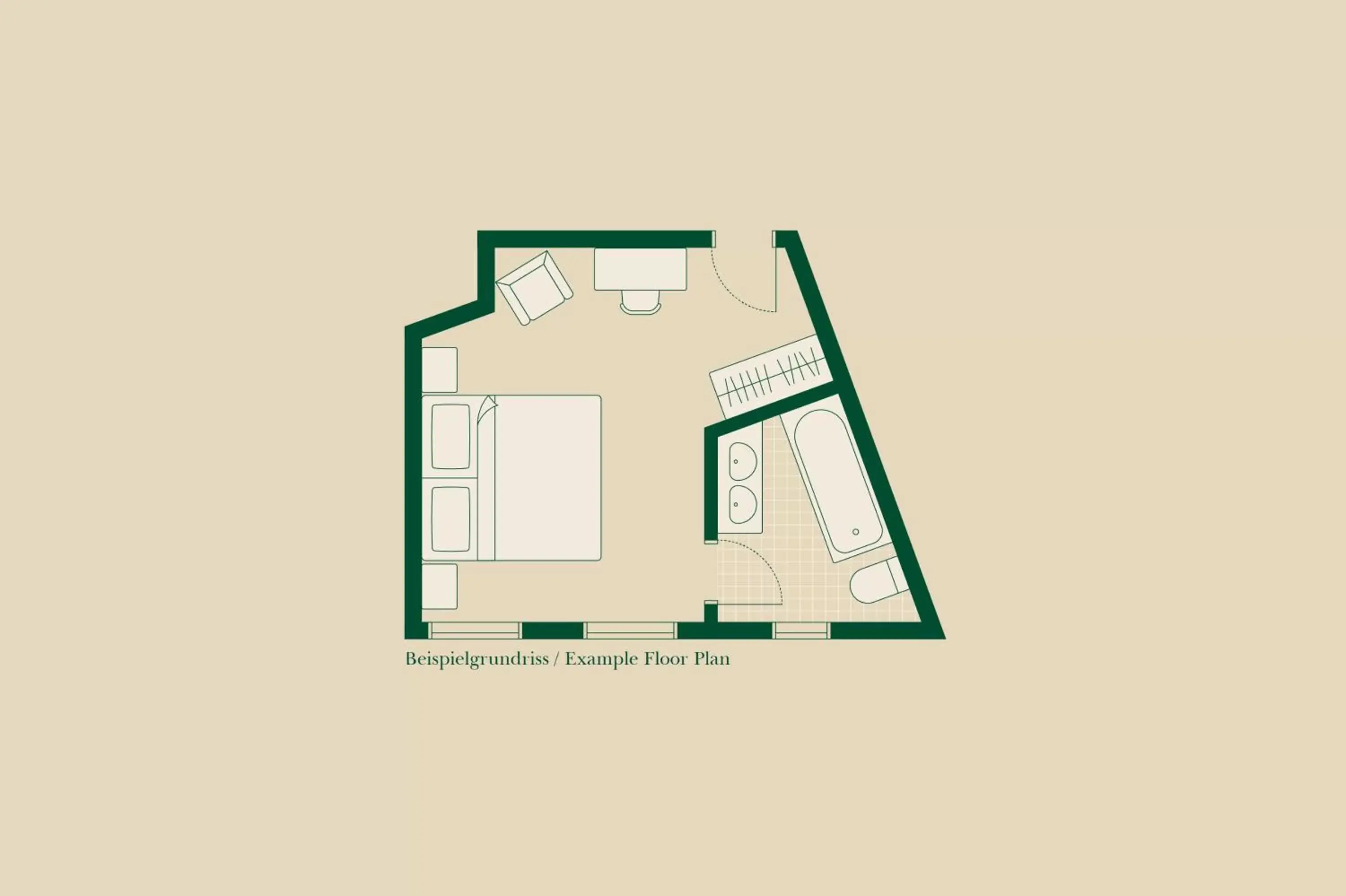 Photo of the whole room, Floor Plan in myMINGA4 - Hotel & serviced Apartments