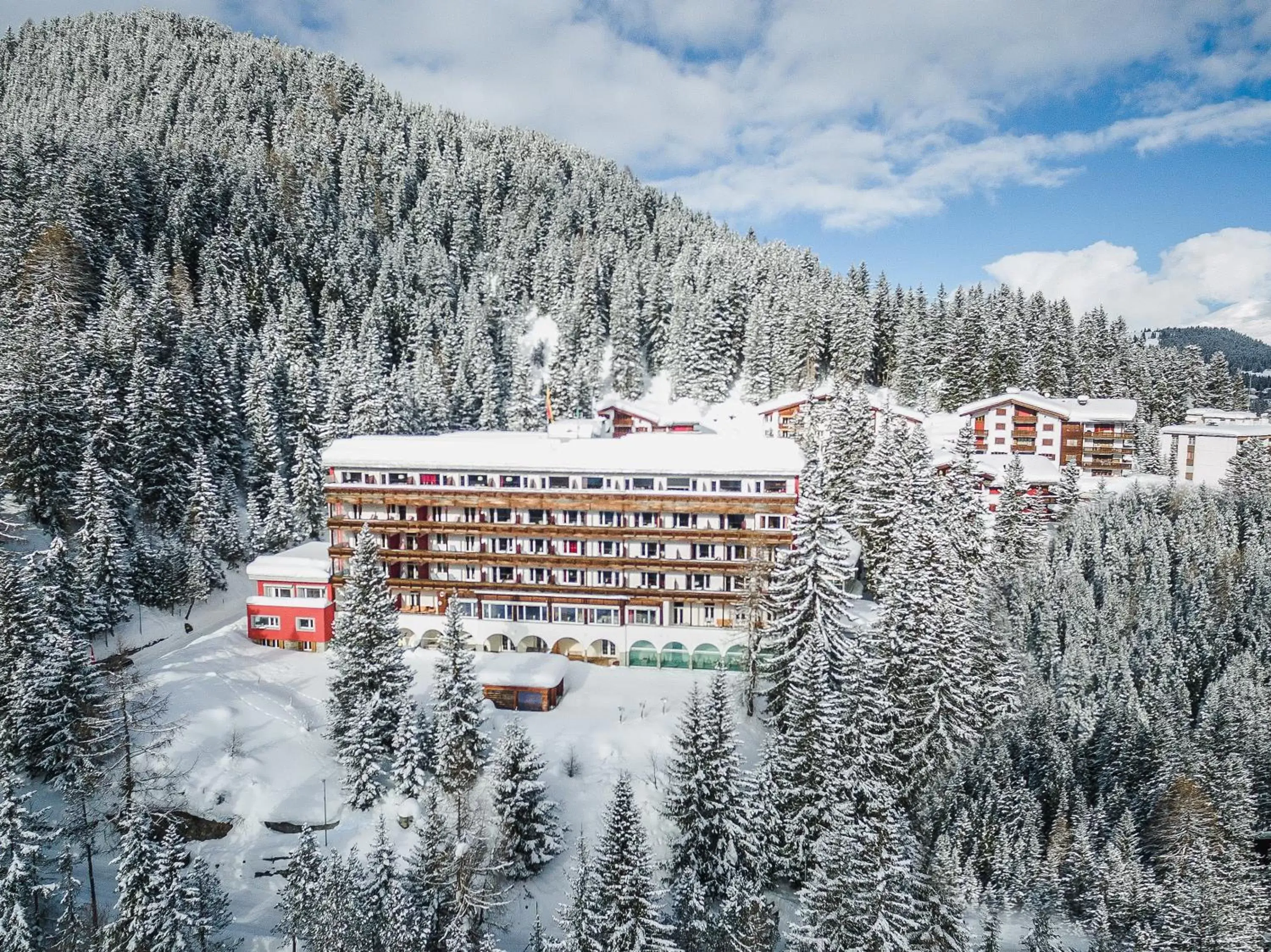 Property building, Winter in Blatter's Arosa Hotel & Bella Vista SPA