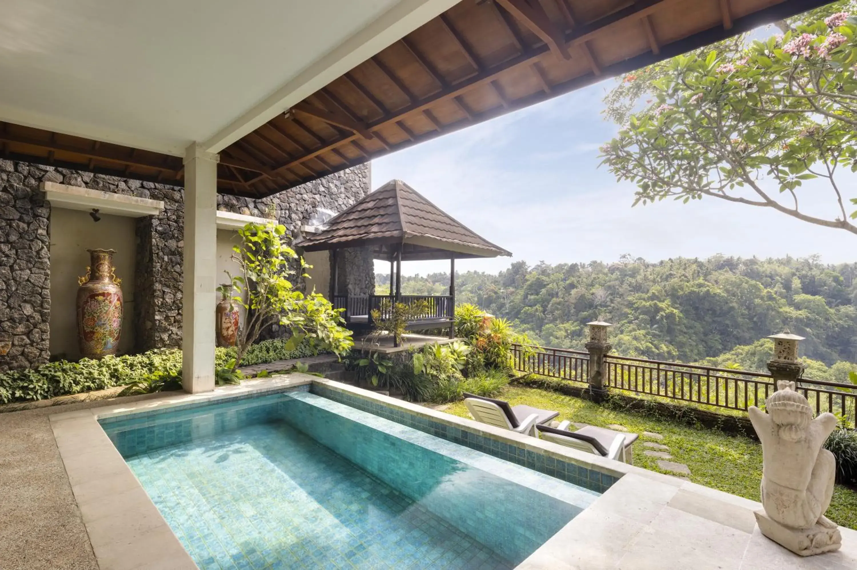 Balcony/Terrace, Swimming Pool in Rijasa Agung Resort and Villas