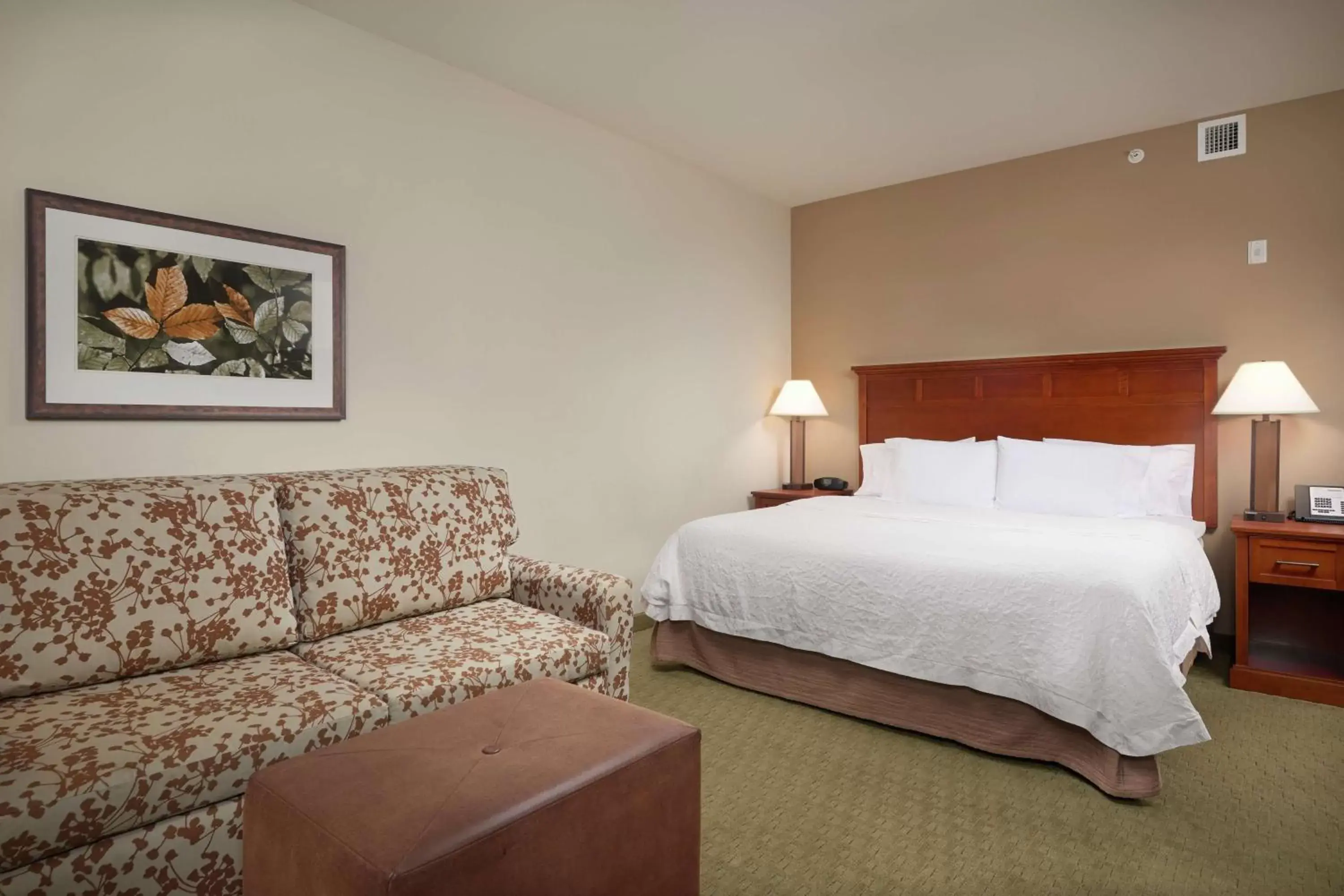 Living room, Bed in Hampton Inn and Suites Salem