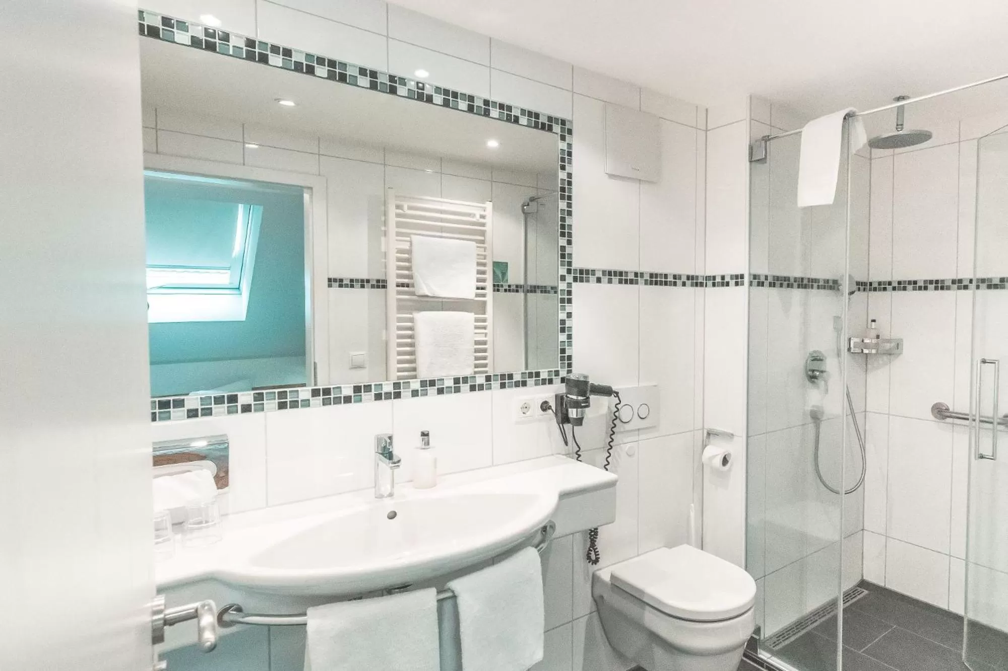 Shower, Bathroom in Wohlfühlhotel Landmann