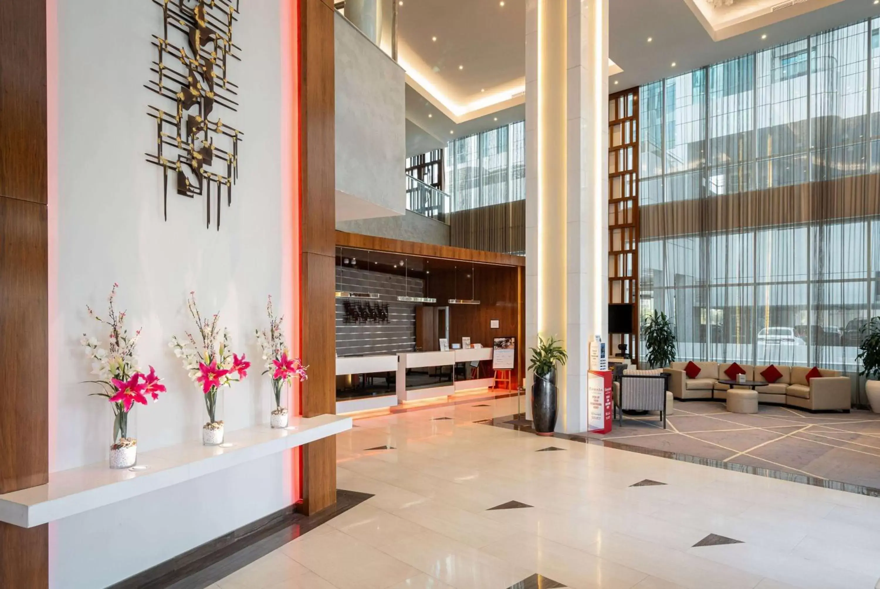 Lobby or reception in Ramada by Wyndham Dubai Barsha Heights Lobby or reception in Ramada by Wyndham Dubai Barsha Heights
