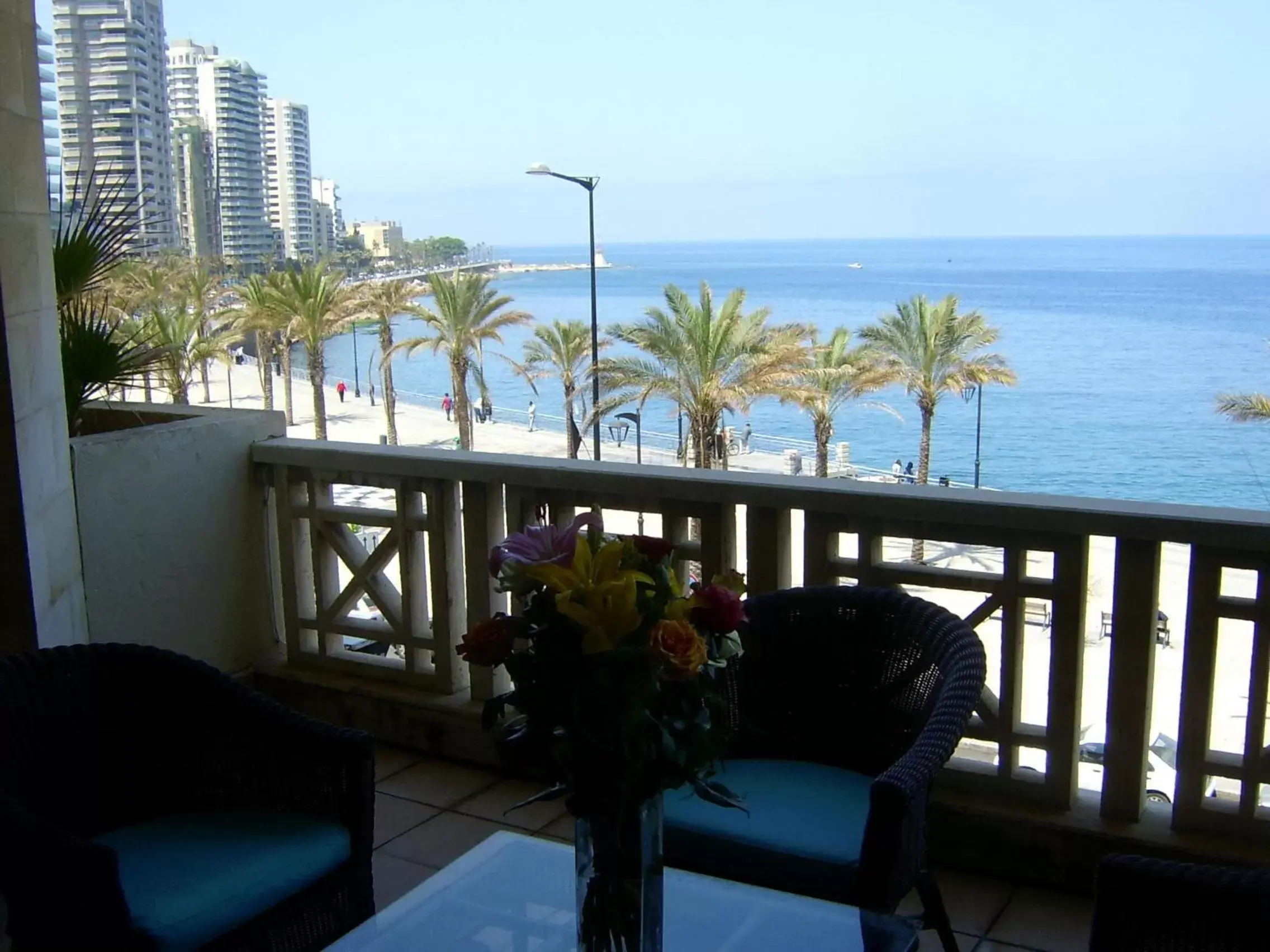 Balcony/Terrace, Sea View in Bayview Hotel Beirut