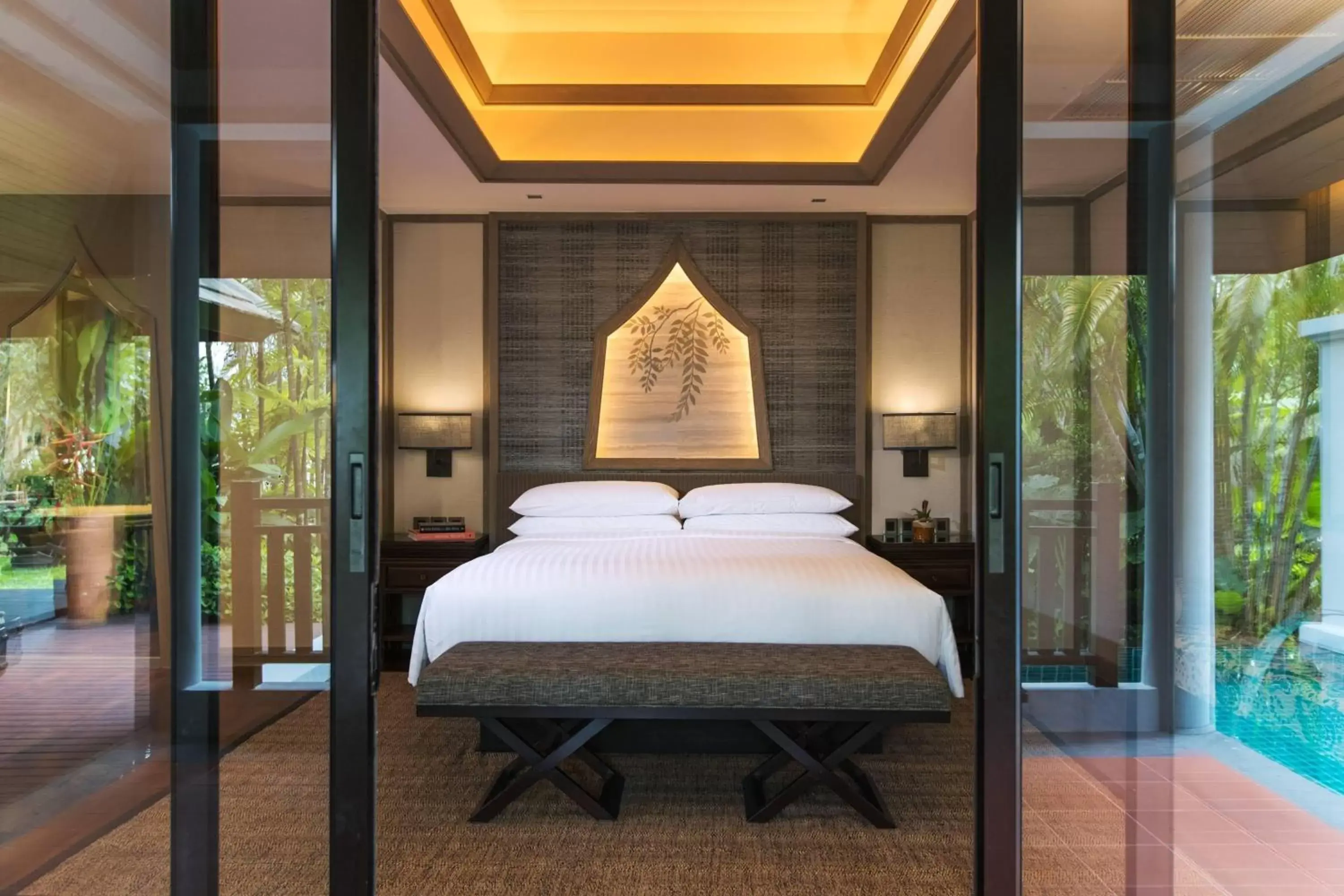 Swimming pool, Bed in Phuket Marriott Resort and Spa, Nai Yang Beach