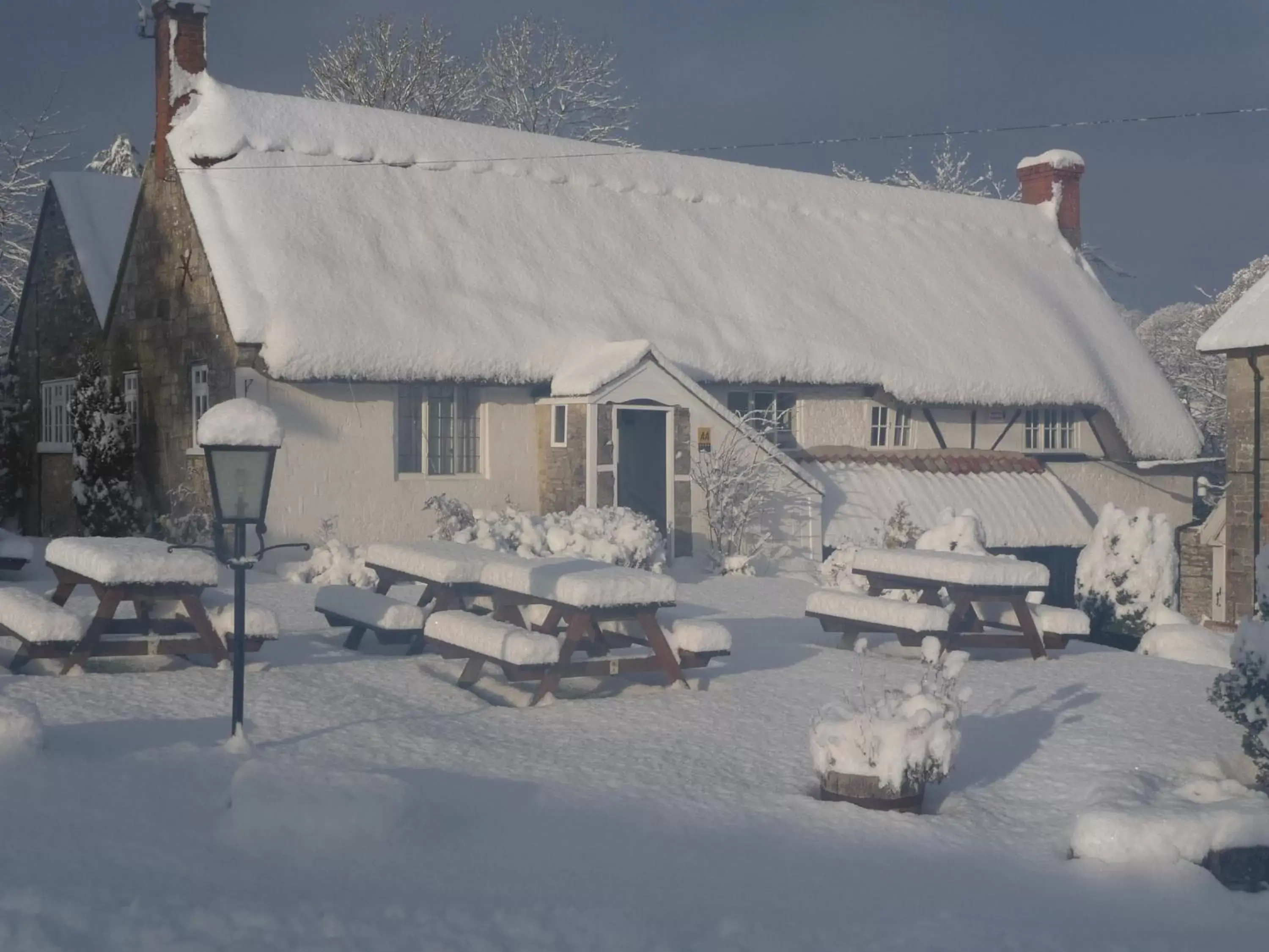 Property building, Winter in Compasses Inn