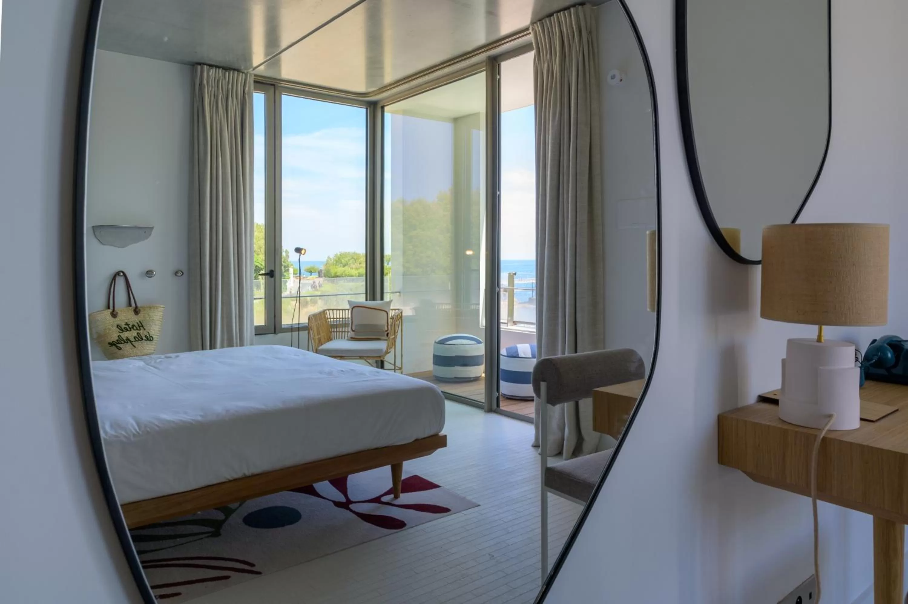 Balcony/Terrace, Bed in Hôtel de La Plage