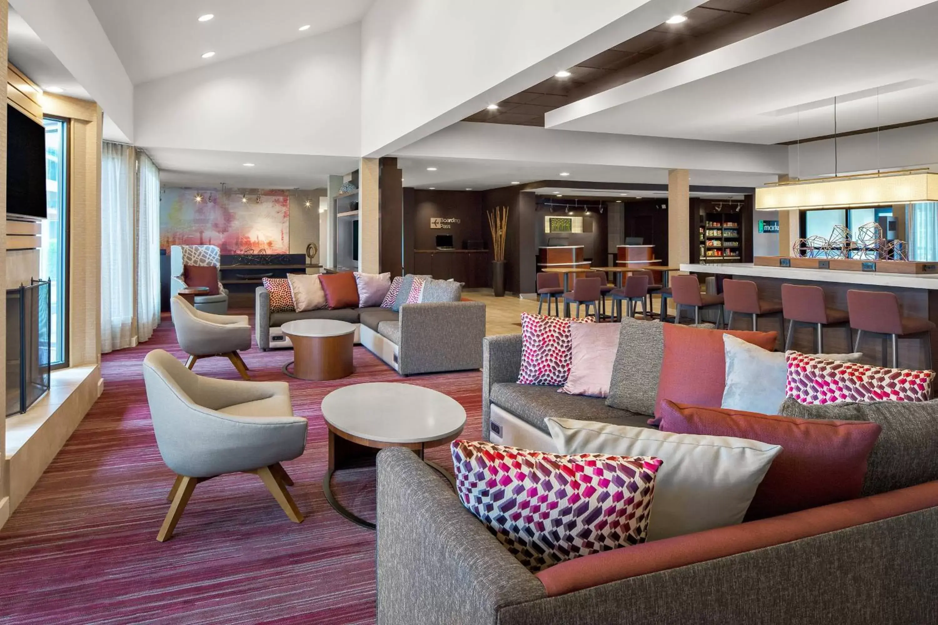 Lobby or reception, Lounge/Bar in Courtyard by Marriott Pittsburgh Airport