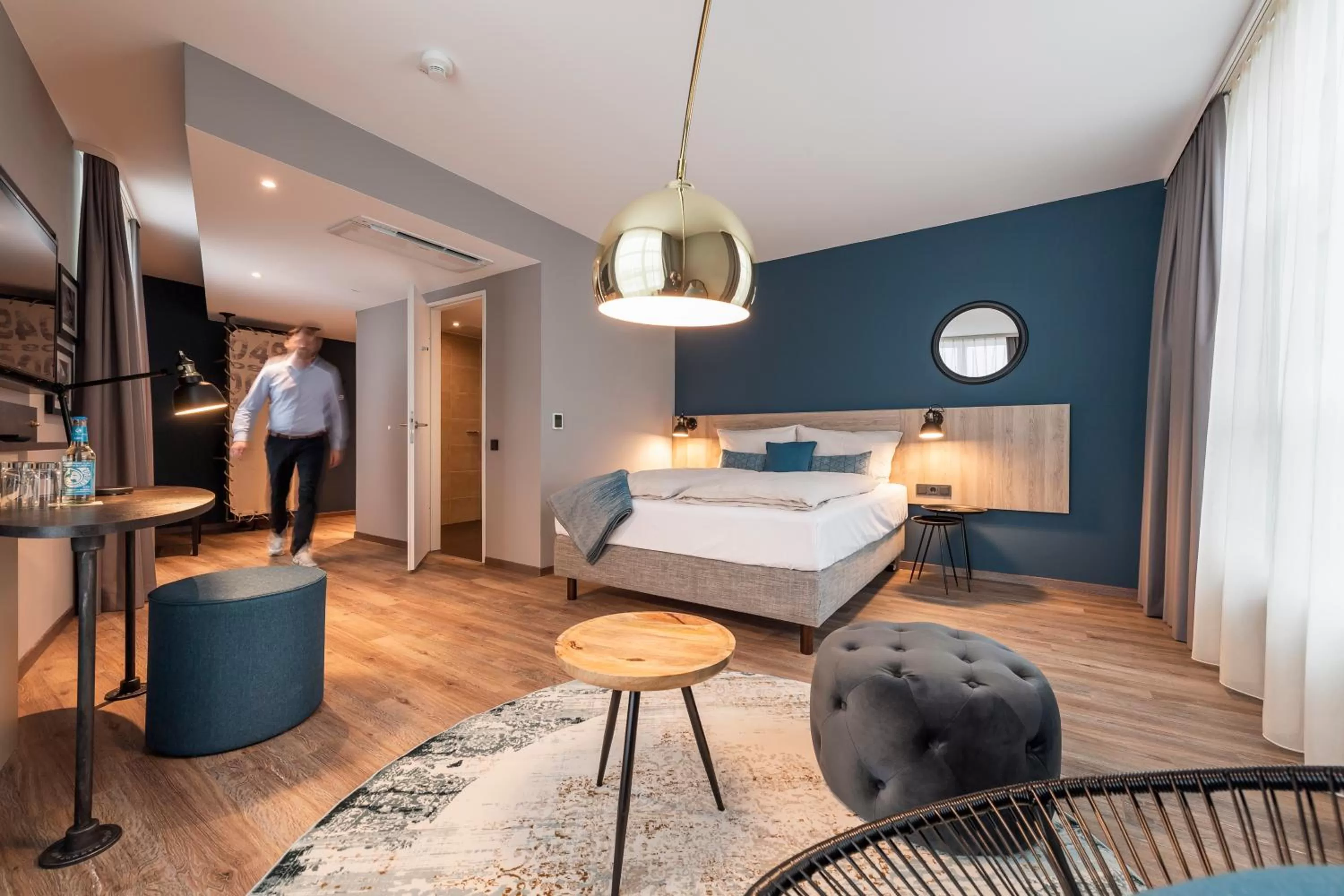 Photo of the whole room, Bed in HARBR. hotel Heilbronn