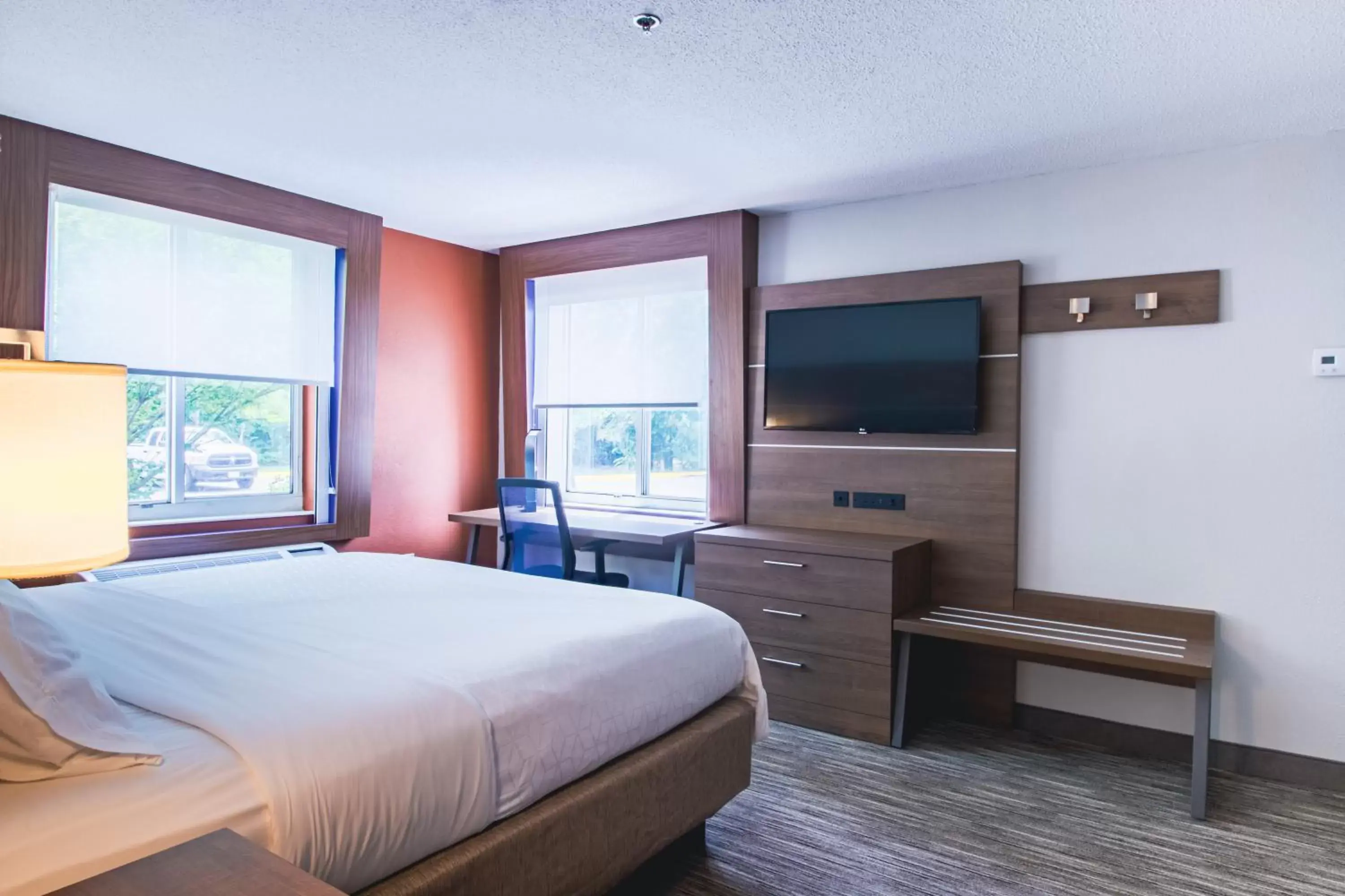 Bedroom, TV/Entertainment Center in Holiday Inn Express & Suites - Lincoln East - White Mountains, an IHG Hotel