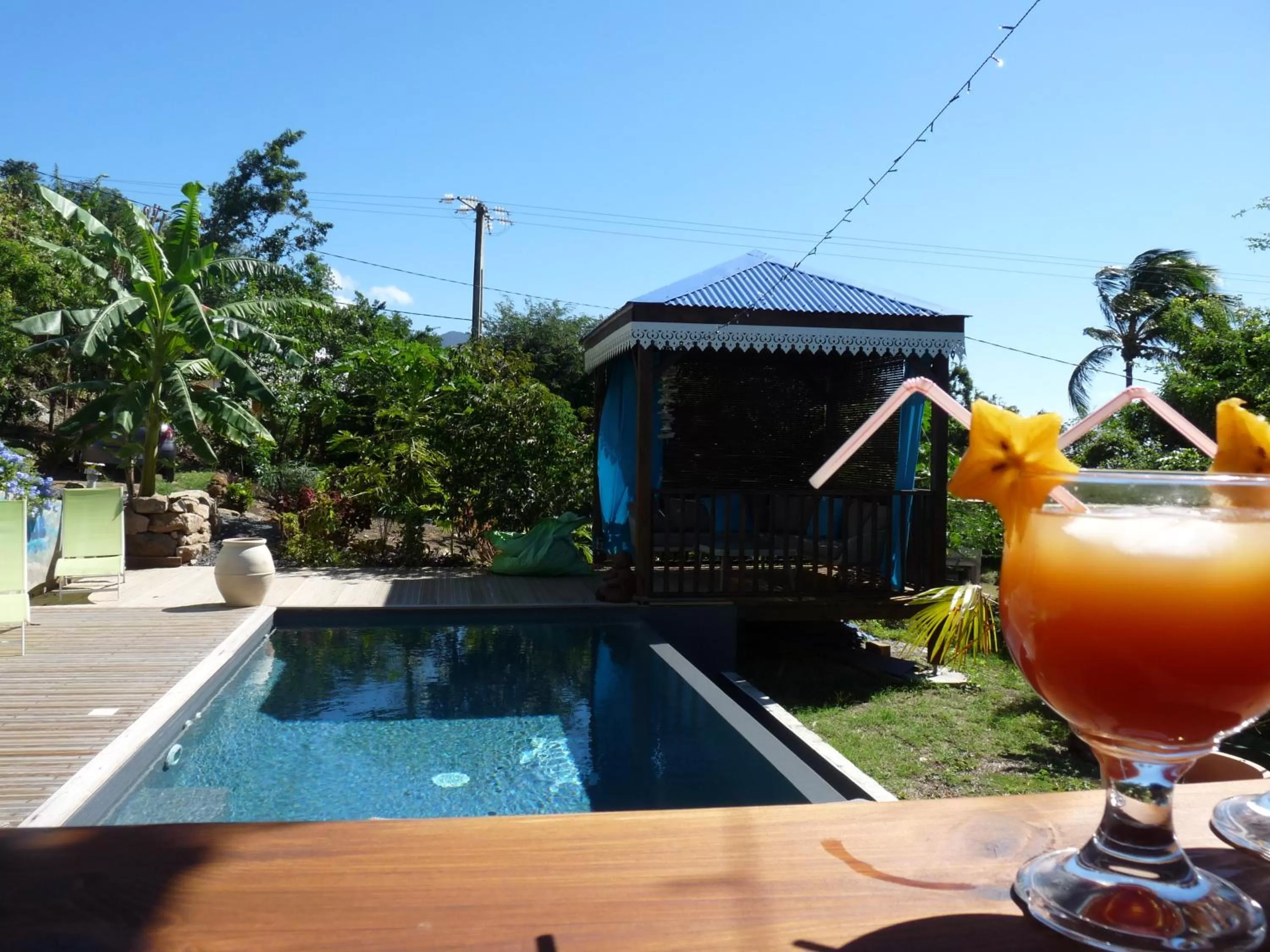 Balcony/Terrace in BUNGALOW La Tortue Bleue