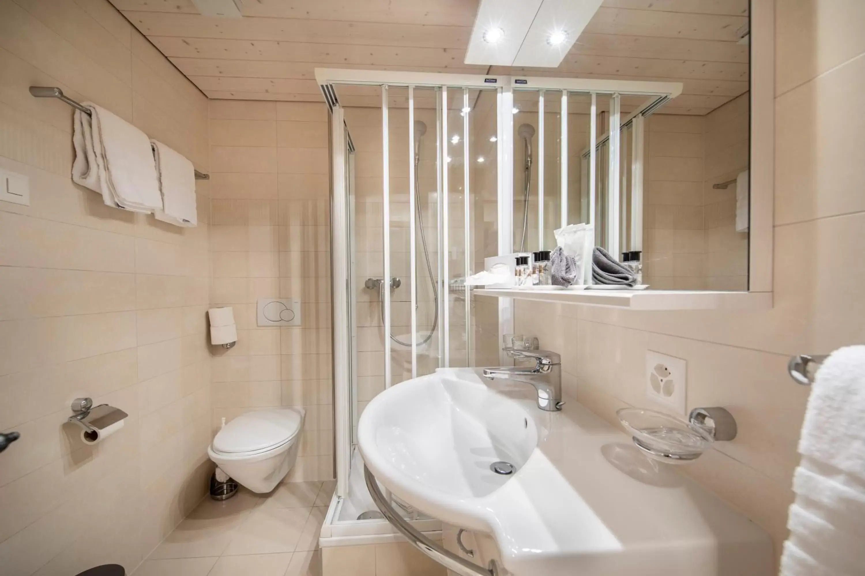 Shower, Bathroom in Hotel Kreuz&Post**** Grindelwald