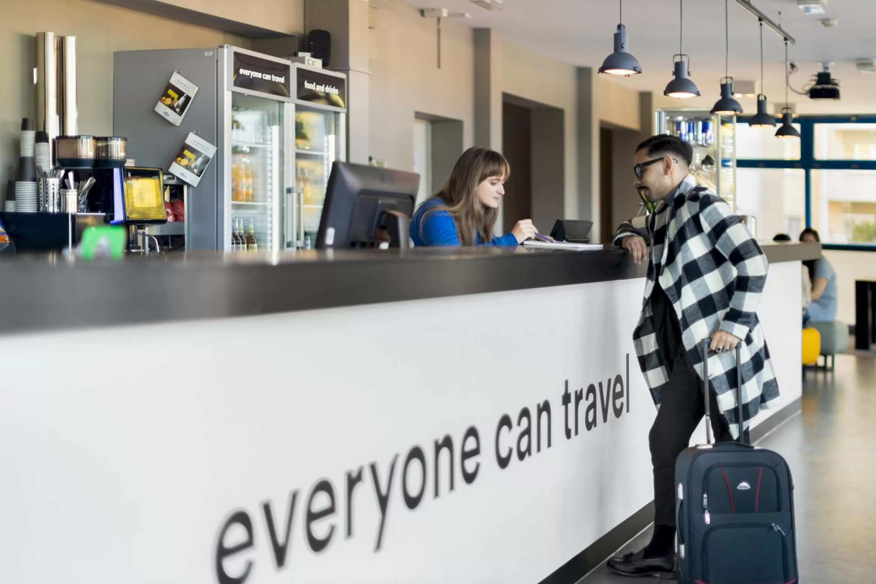 Lobby or reception in a&o Dresden Hauptbahnhof