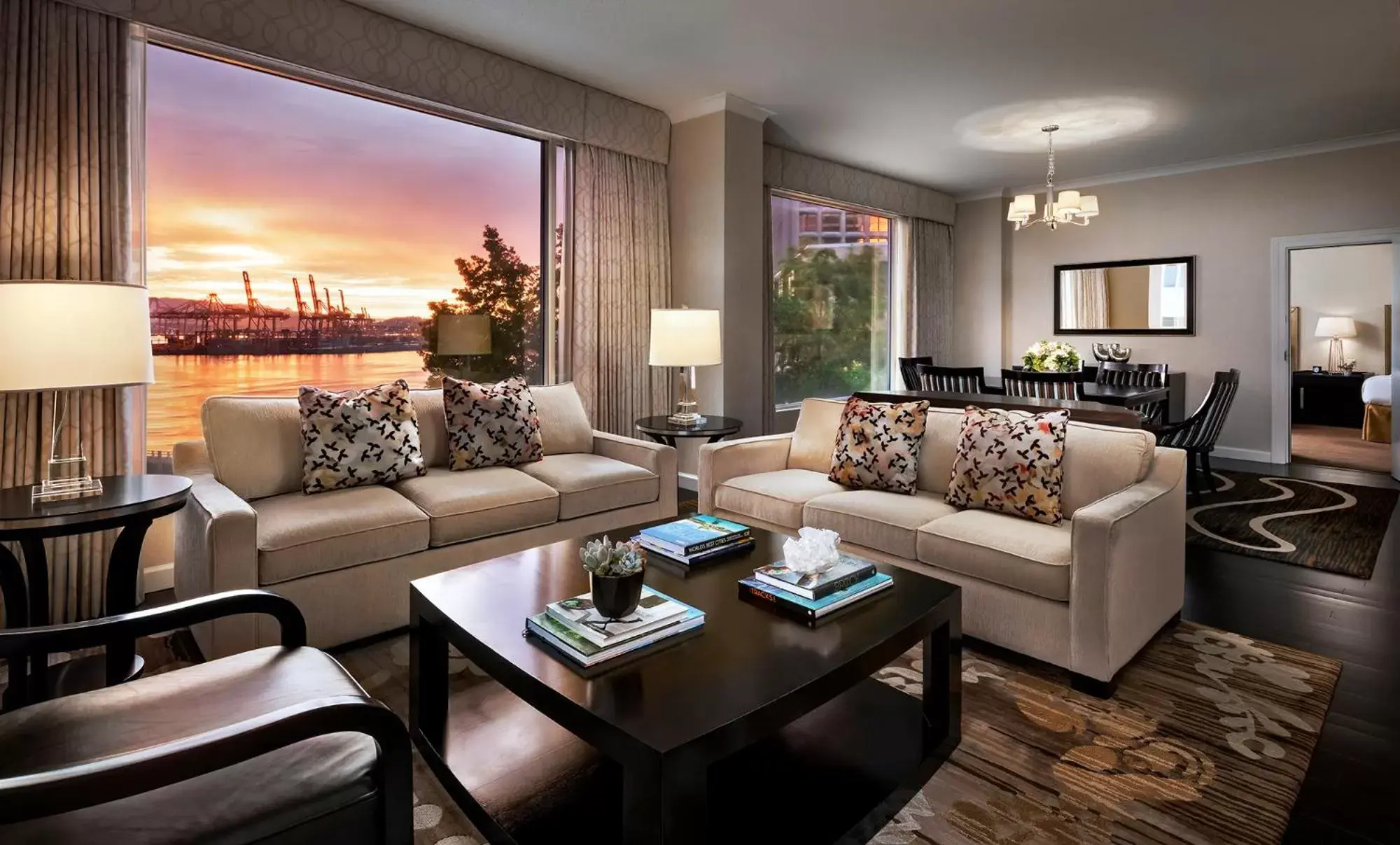 Living room in Fairmont Waterfront