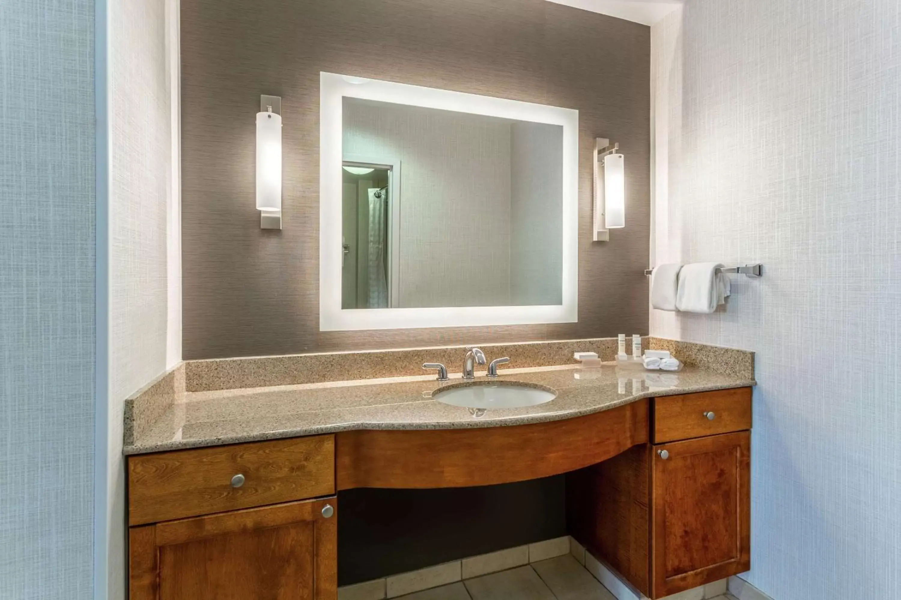 Bathroom in Homewood Suites by Hilton Albany Bathroom in Homewood Suites by Hilton Albany