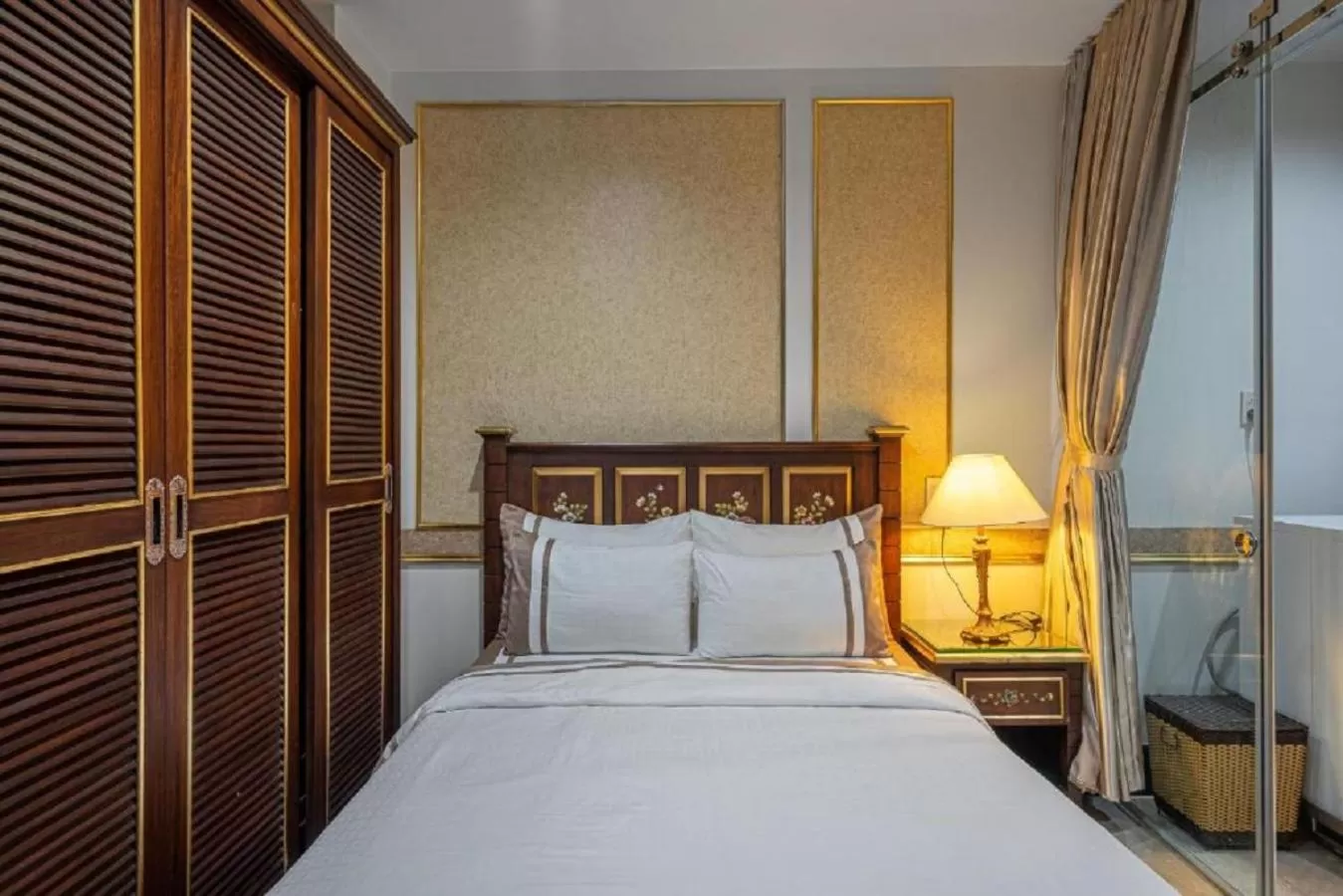 Bed in 345AB Sai Gon Hotel