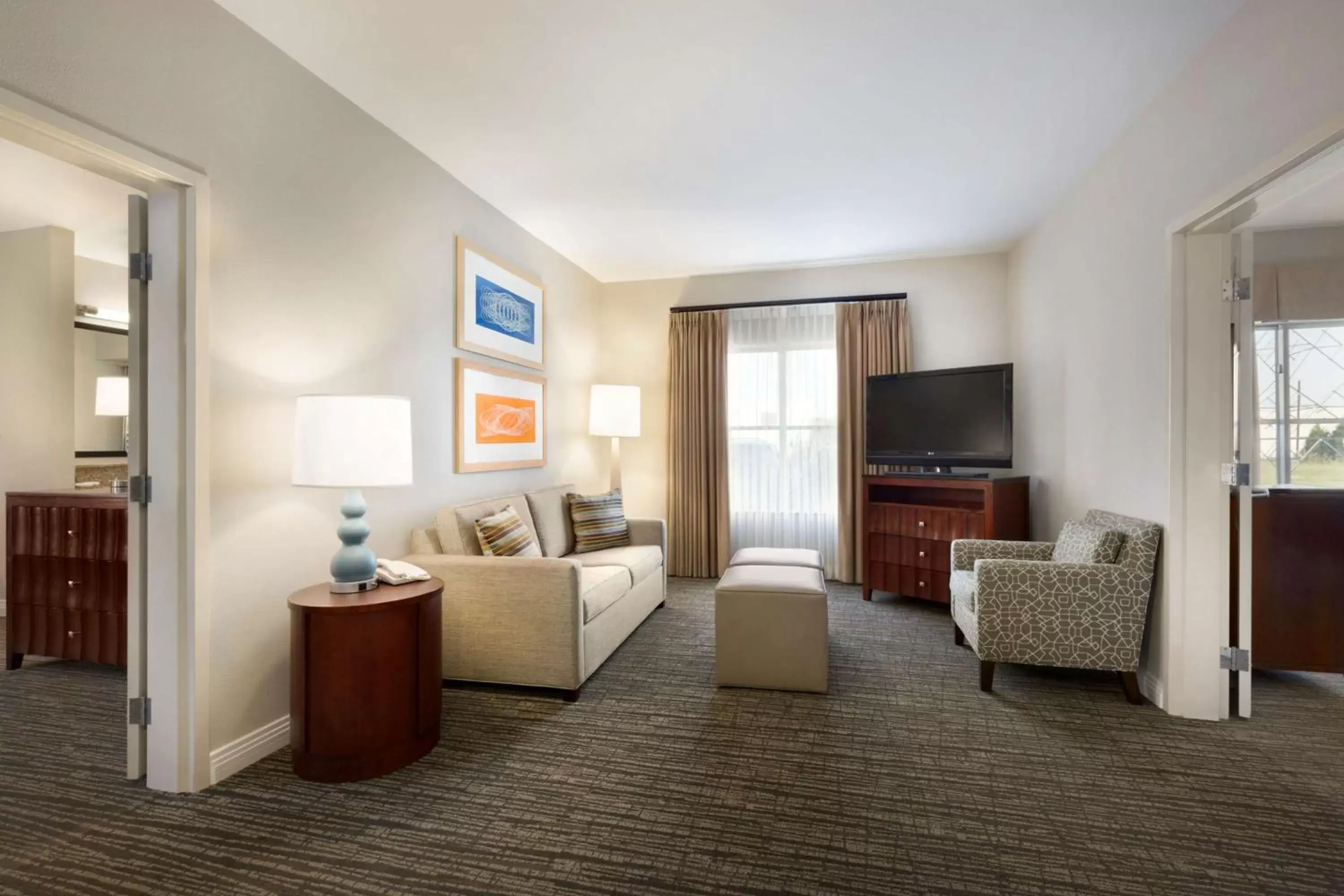 Living room, Seating Area in Homewood Suites by Hilton Plano-Richardson