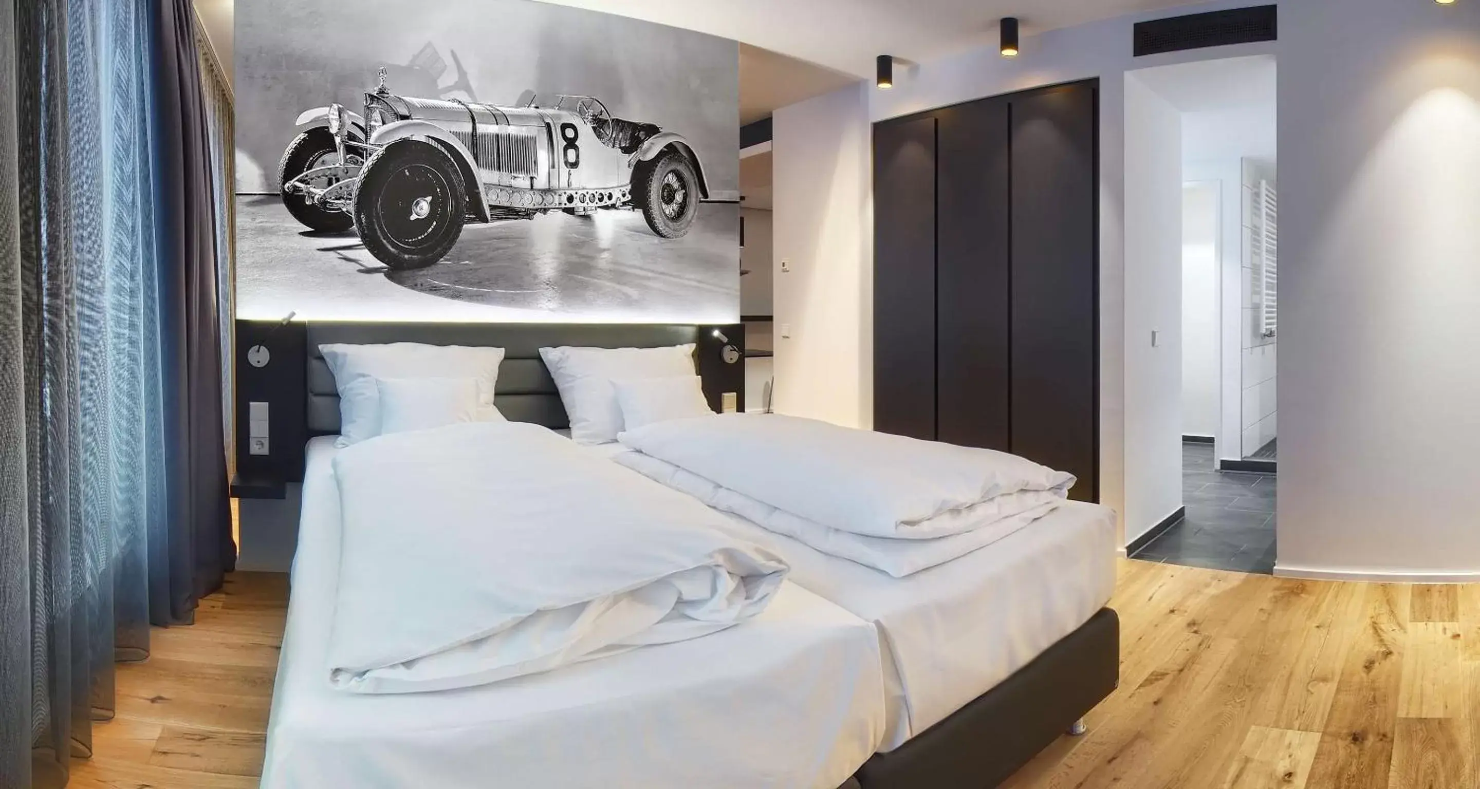 Bedroom, Bed in V8 HOTEL Motorworld Region Stuttgart
