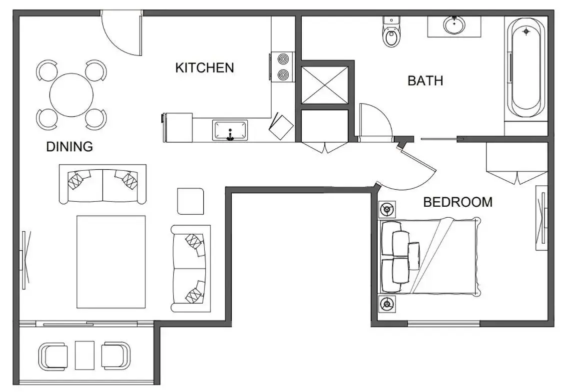 Floor Plan in The Observatory Self Contained Apartments