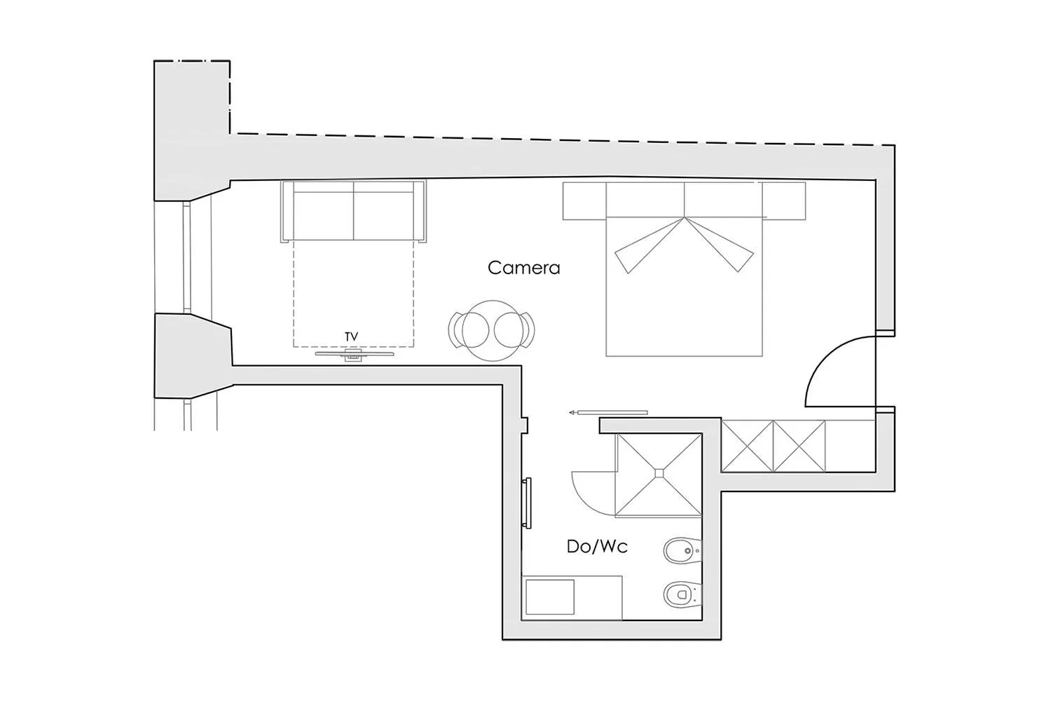 Floor plan in Arcadia Rooms