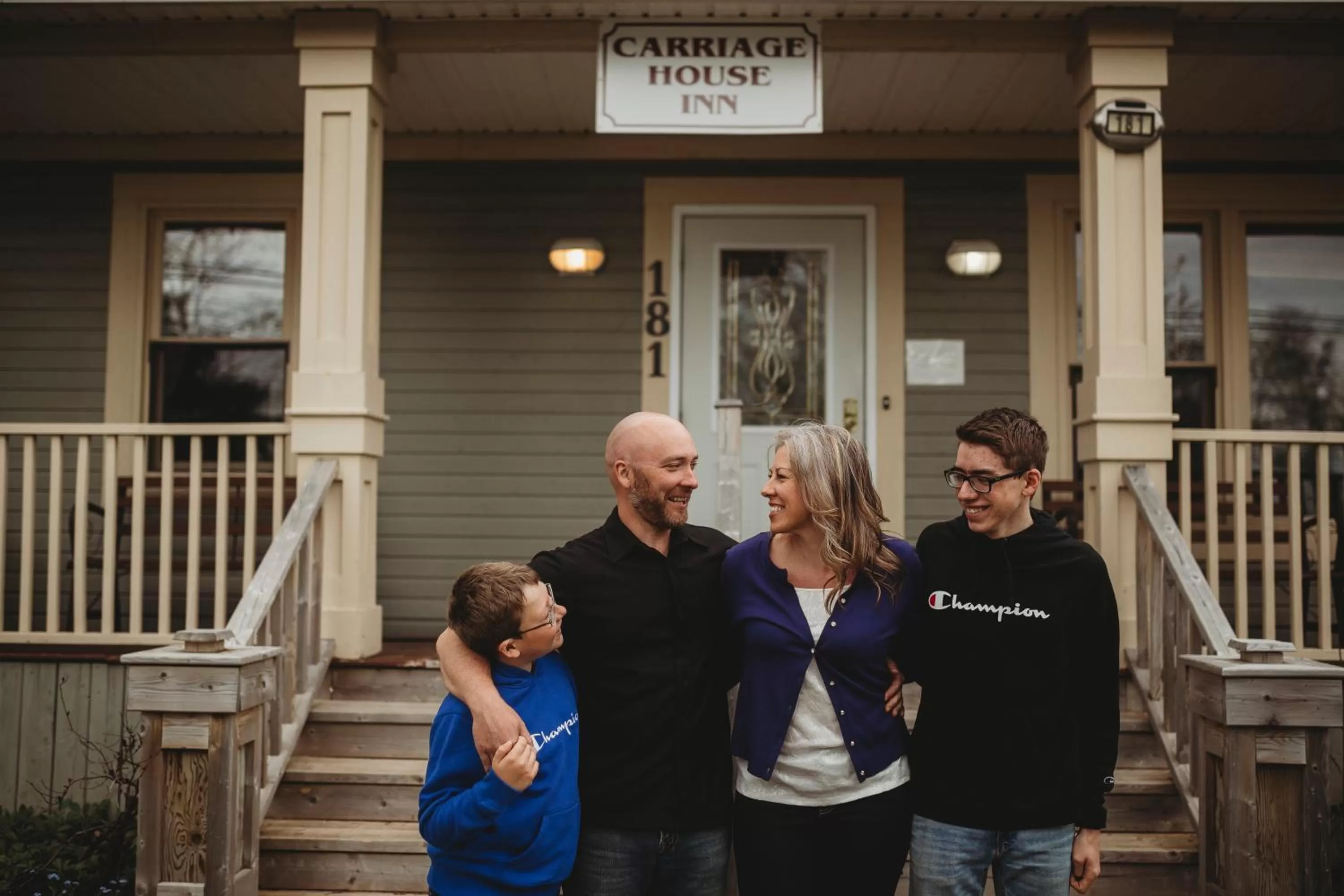 Family in Carriage House Inn Four and a Half Stars