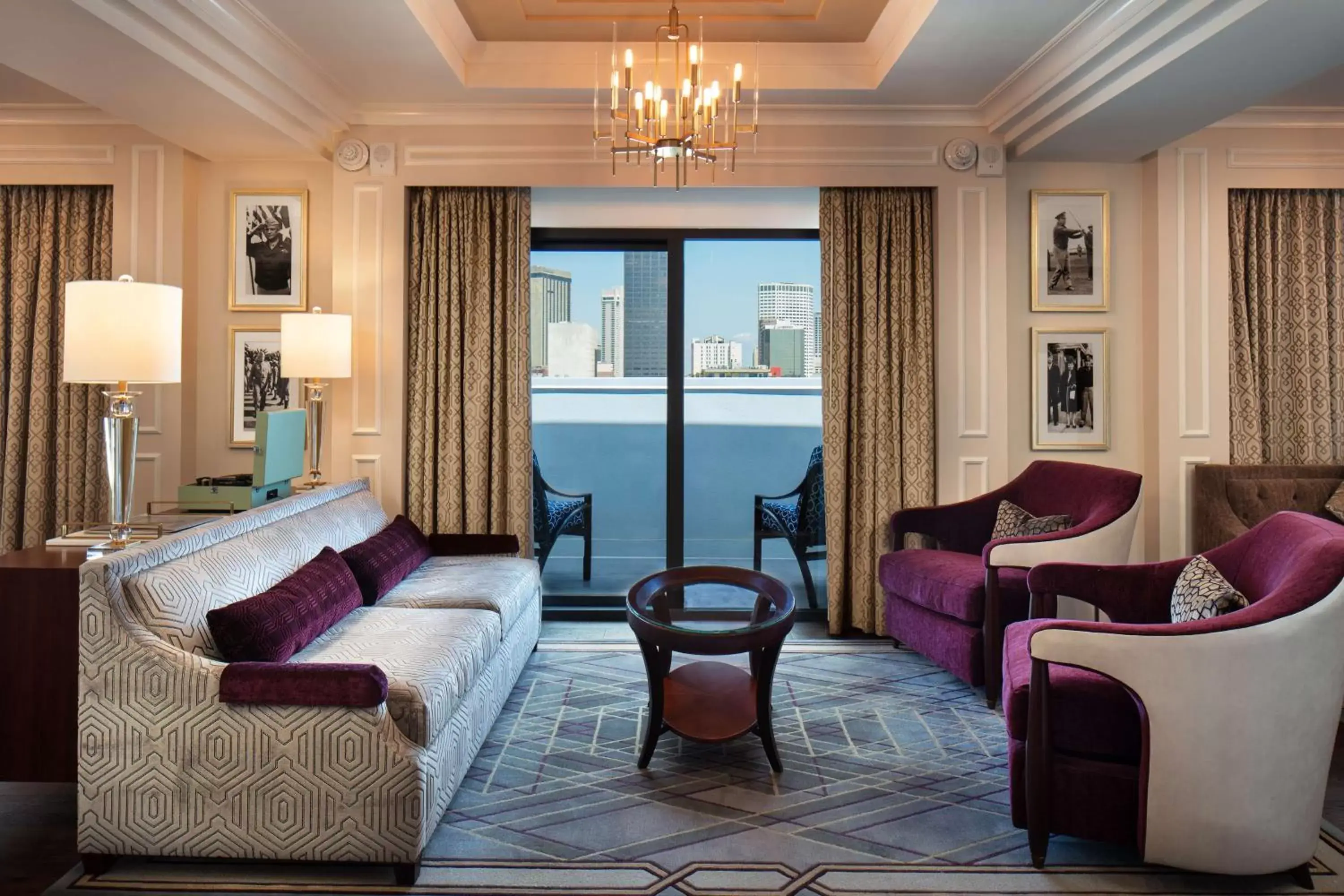 Living room in The Higgins Hotel New Orleans, Curio Collection by Hilton Living room in The Higgins Hotel New Orleans, Curio Collection by Hilton