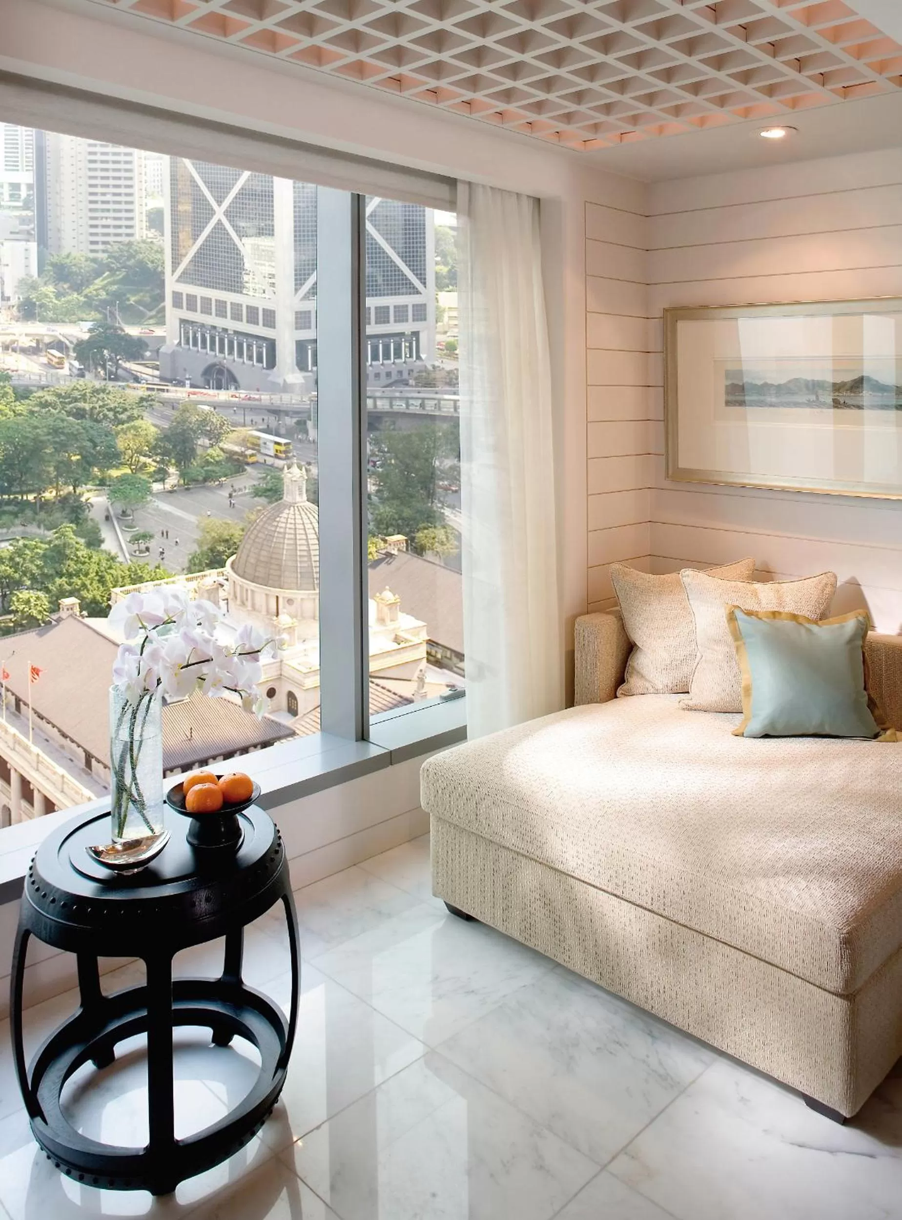 View (from property/room), Bed in Mandarin Oriental, Hong Kong