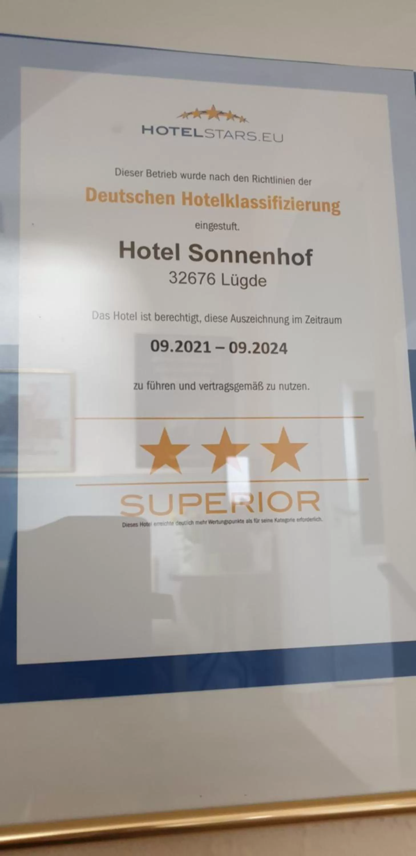 Certificate/Award in Sonnenhof