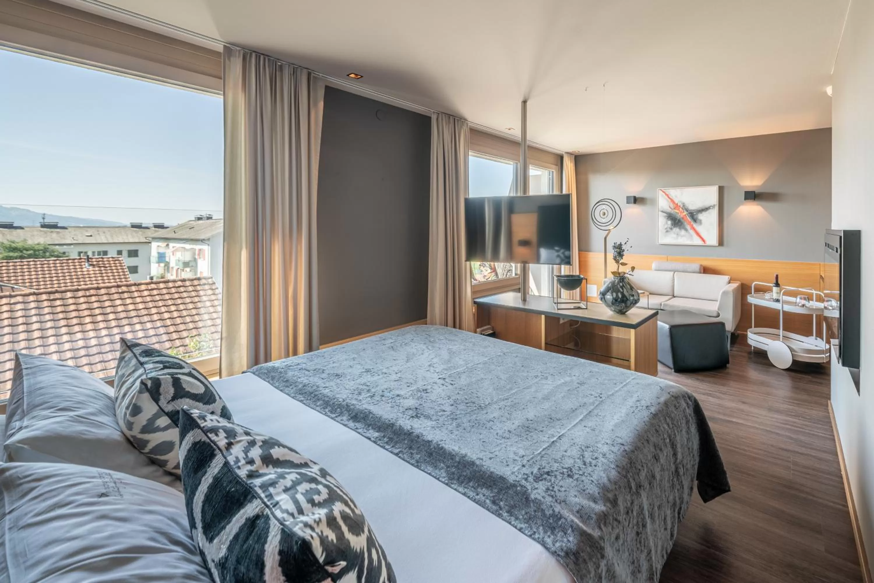 Photo of the whole room, Bed in hirschen dornbirn - das boutiquestyle hotel - skyrelax & wellness im rooftop