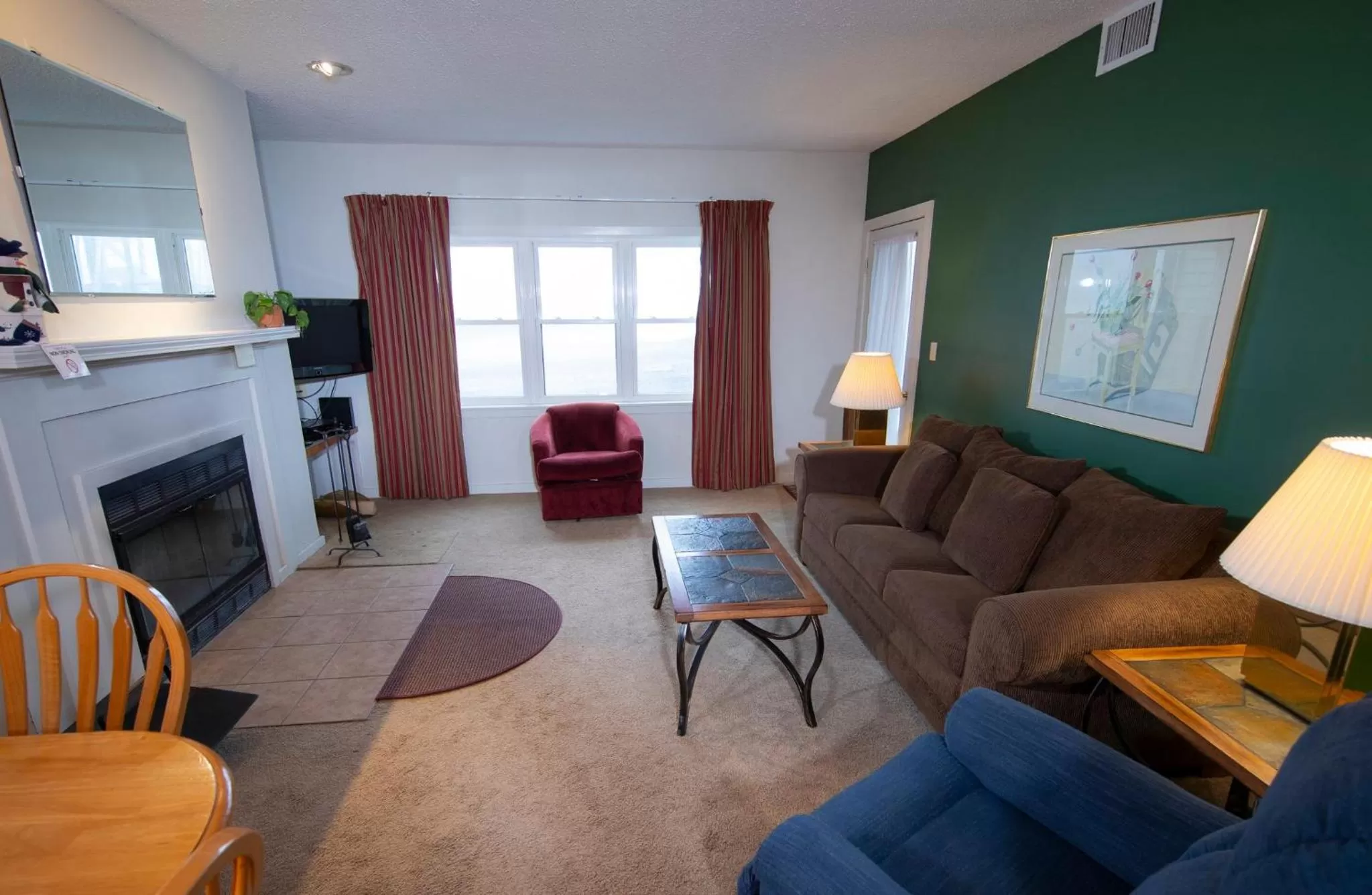 Living room in Winterplace on Okemo Mountain