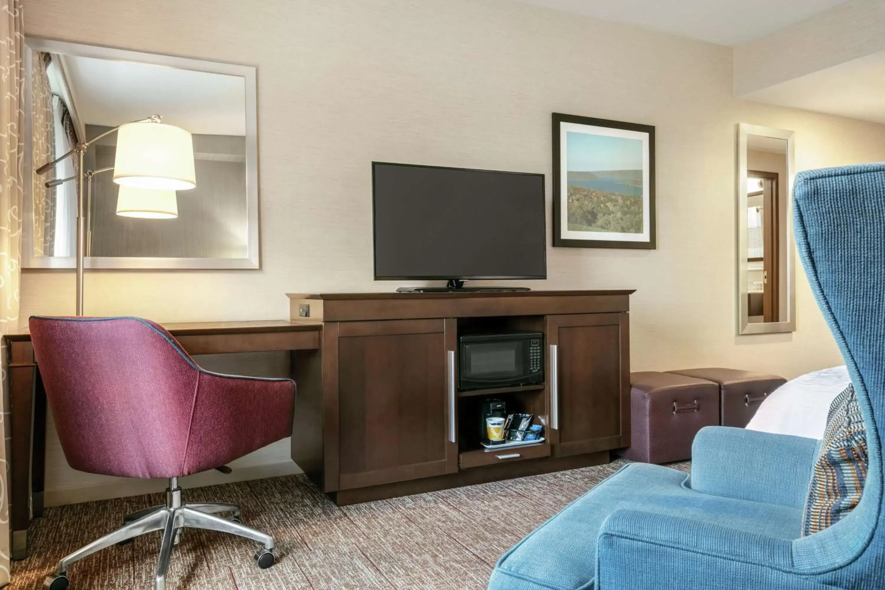 Bedroom, TV/Entertainment Center in Hampton Inn Penn Yan, NY