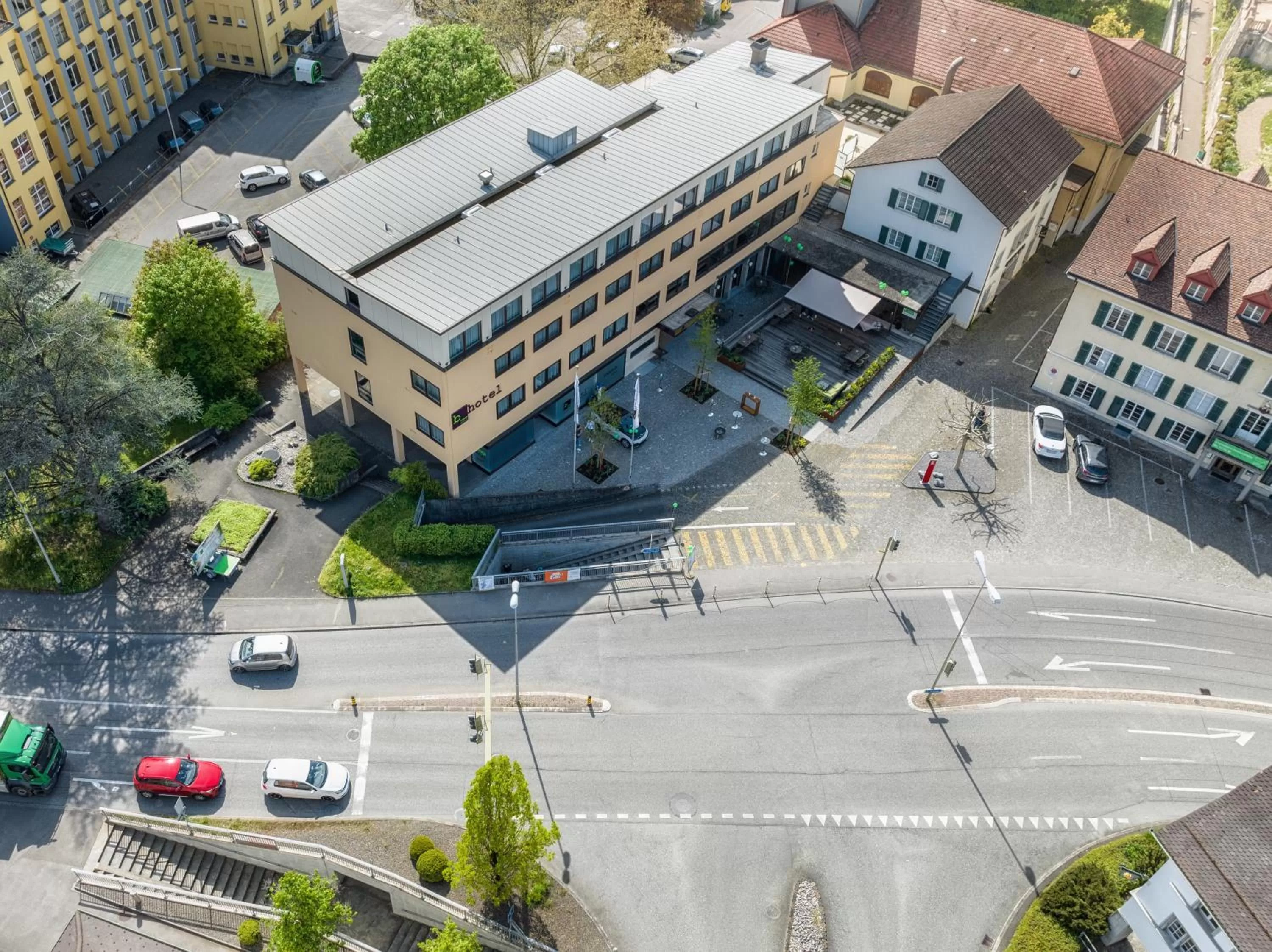 Property building, Bird's-eye View in flexymotel Schönenwerd